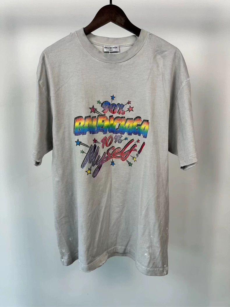 Balenciaga Balenciaga Rainbow Washed Short Sleeve Size US S / EU 44-46 / 1 - 1 Thumbnail