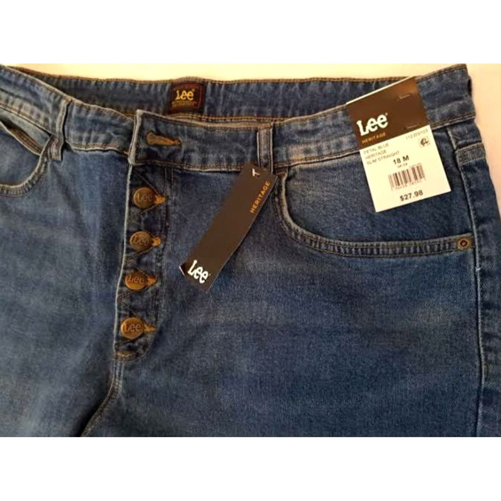 Lee Vintage Lee Heritage Denim Womens Straight Jeans 18 M NWT Blue Size 40" / US 18 - 3 Thumbnail