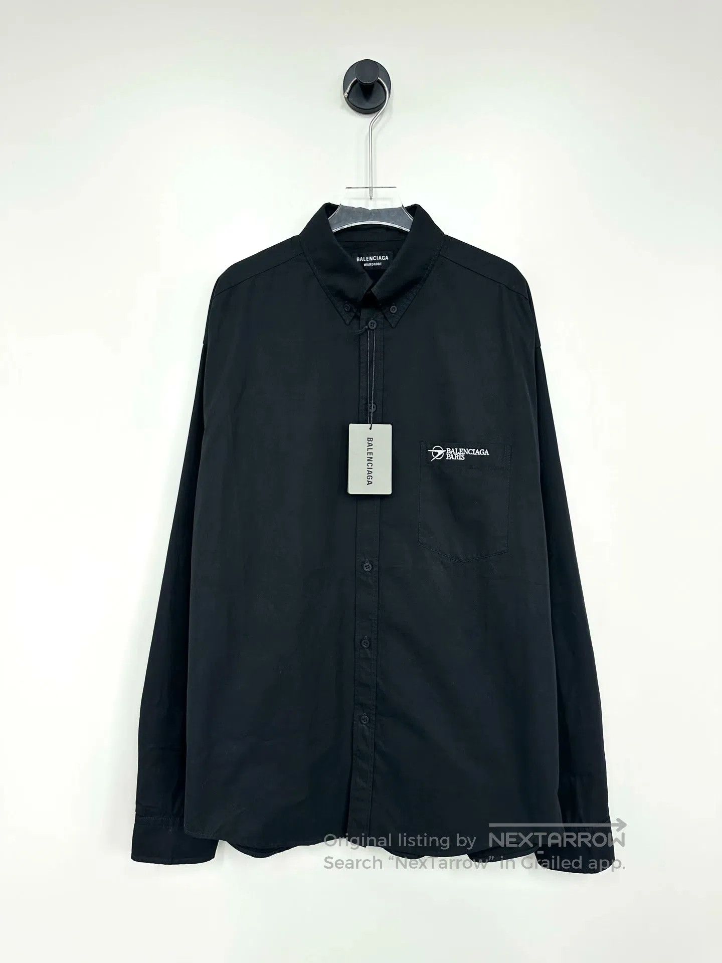 Balenciaga Balenciaga Black Boomerang Logo Long Sleeve Shirt| Size XS / US 0-2 / IT 36-38 - 1 Thumbnail
