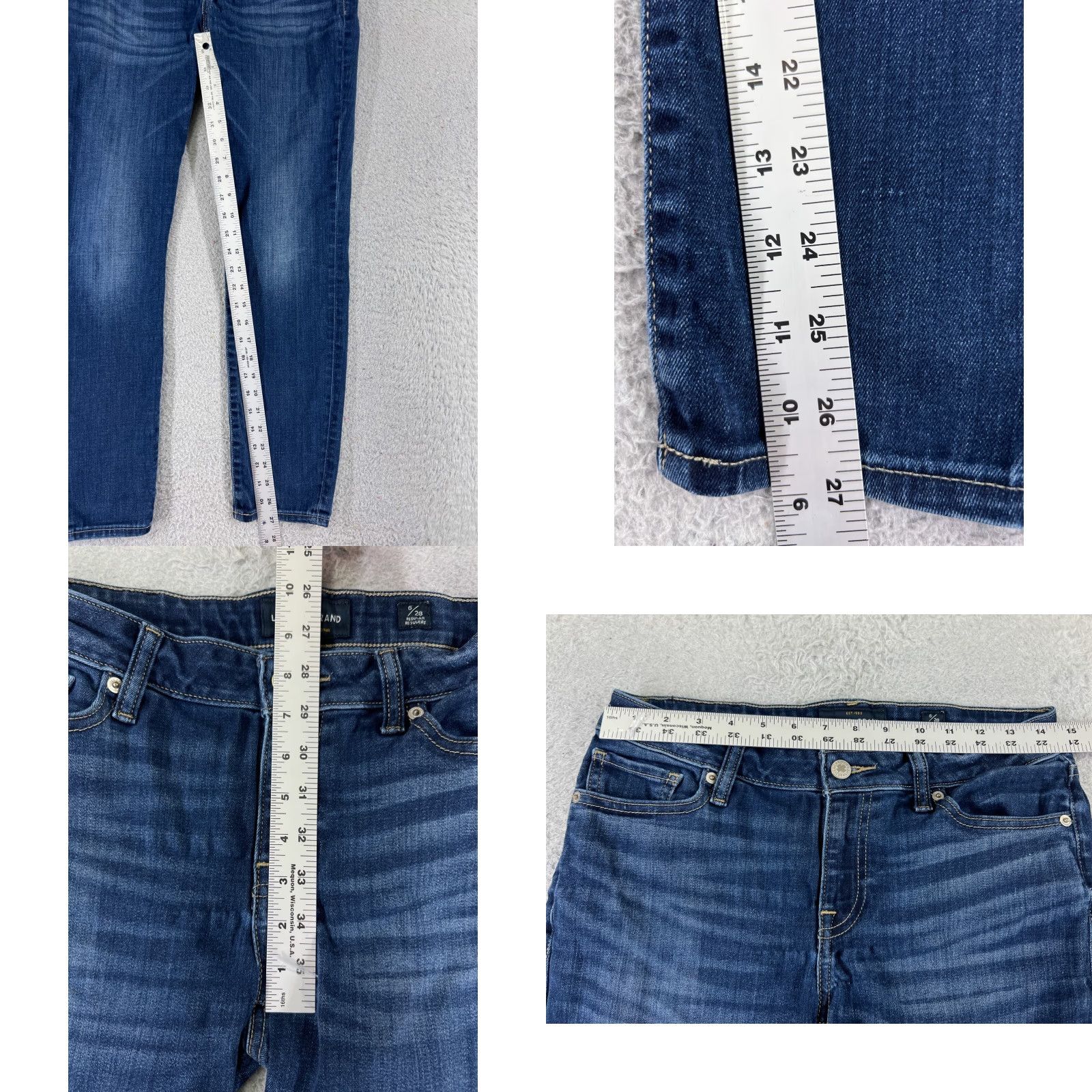 Lucky Brand Lucky Brand Jeans Women 6 Blue Denim Skinny Mid Rise 27x27 - USA 5-Pocket Button Zip Crop Pattern Dark Wash - Vintage Shirt? Size 28" / US 6 / IT 42 - 8 Thumbnail