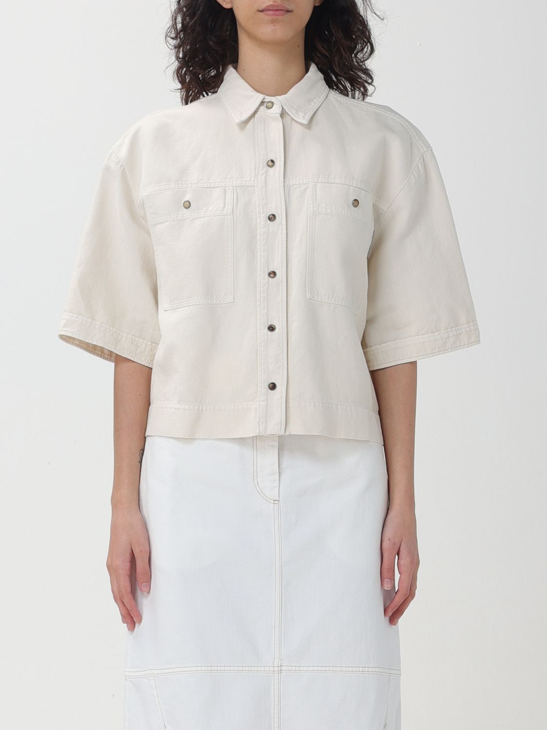 image of Brunello Cucinelli Shirt Woman White, Women's (Size Large)