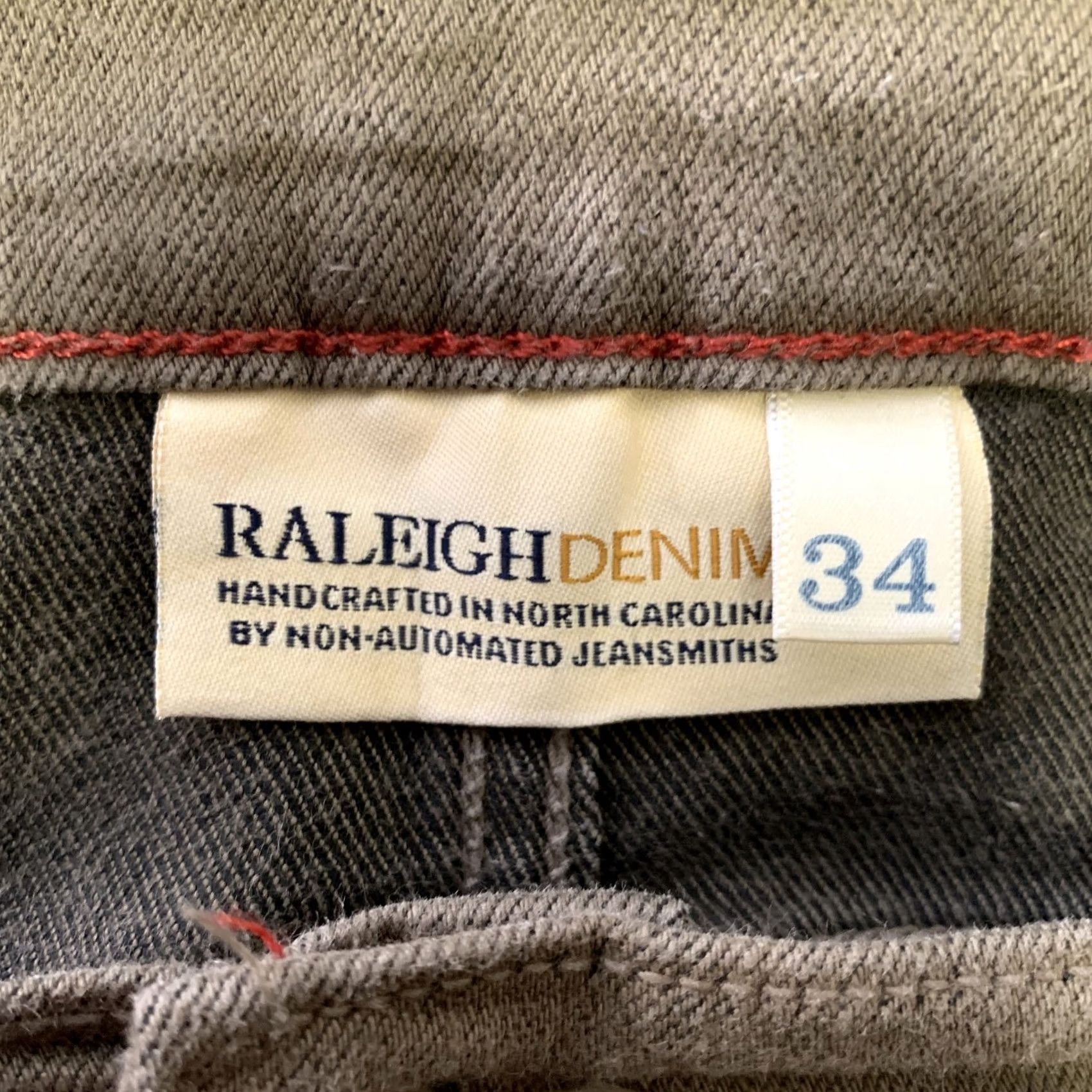 Vintage RALEIGH Slim Fit Jeans Size 34 Green Olive Cotton Blend Size US 34 / EU 50 - 3 Thumbnail