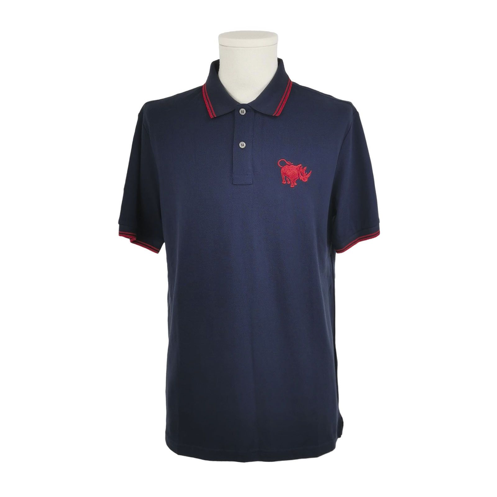 Prada Prada M Cotton Navy Red Accent Polo T-Shirt Size US XL / EU 56 / 4 - 1 Thumbnail