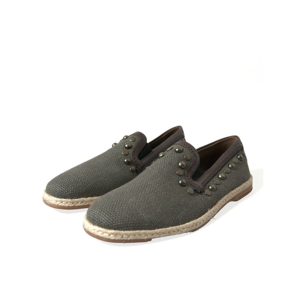 Dolce & Gabbana Dolce & Gabbana Studded Canvas Loafer Slipper Shoes Size US 7 / EU 40 - 3 Thumbnail