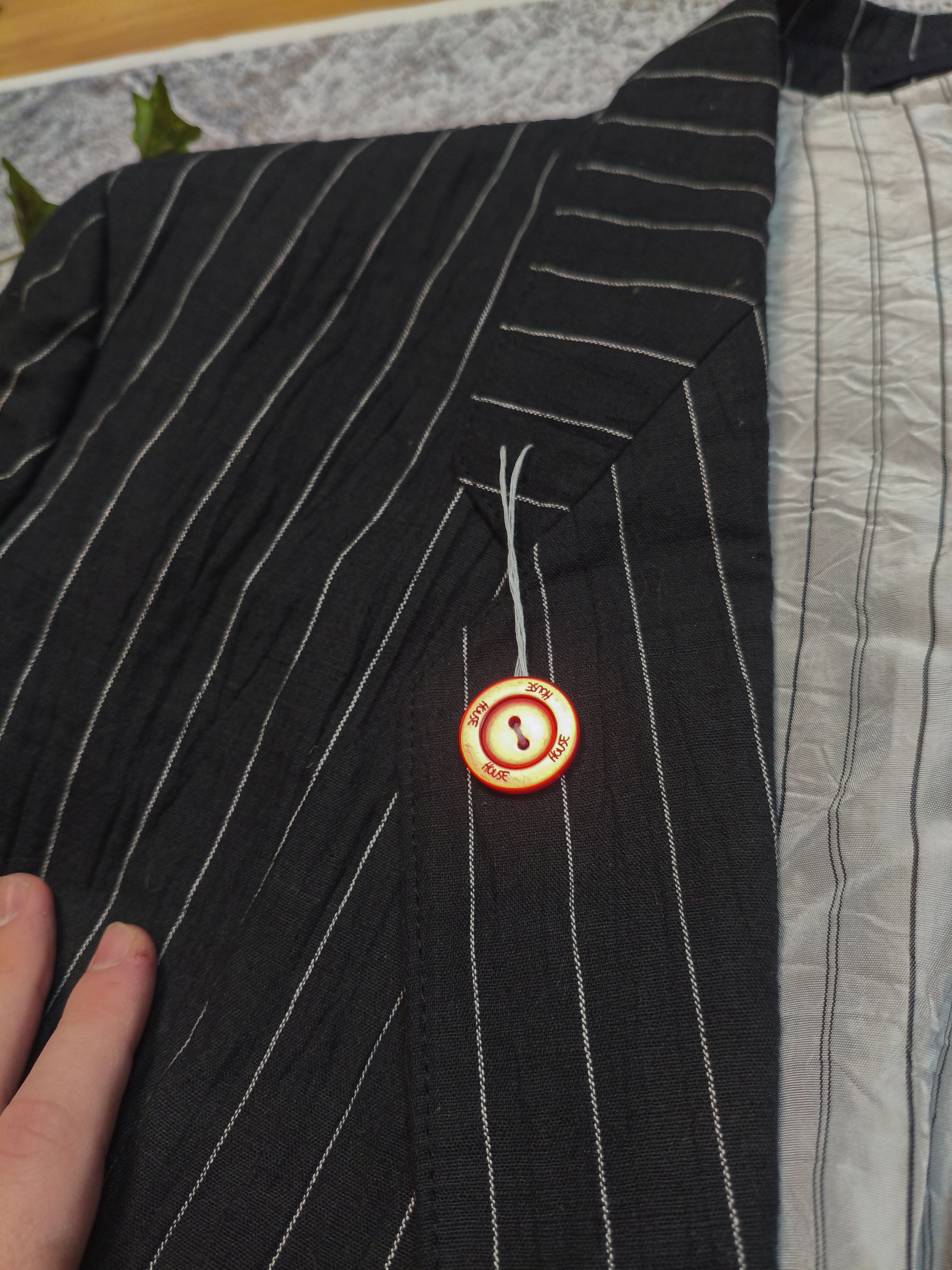 Handmade 1of1 Custom Deconstructed Pinstripe avant garde Blazer Size 46R - 4 Thumbnail