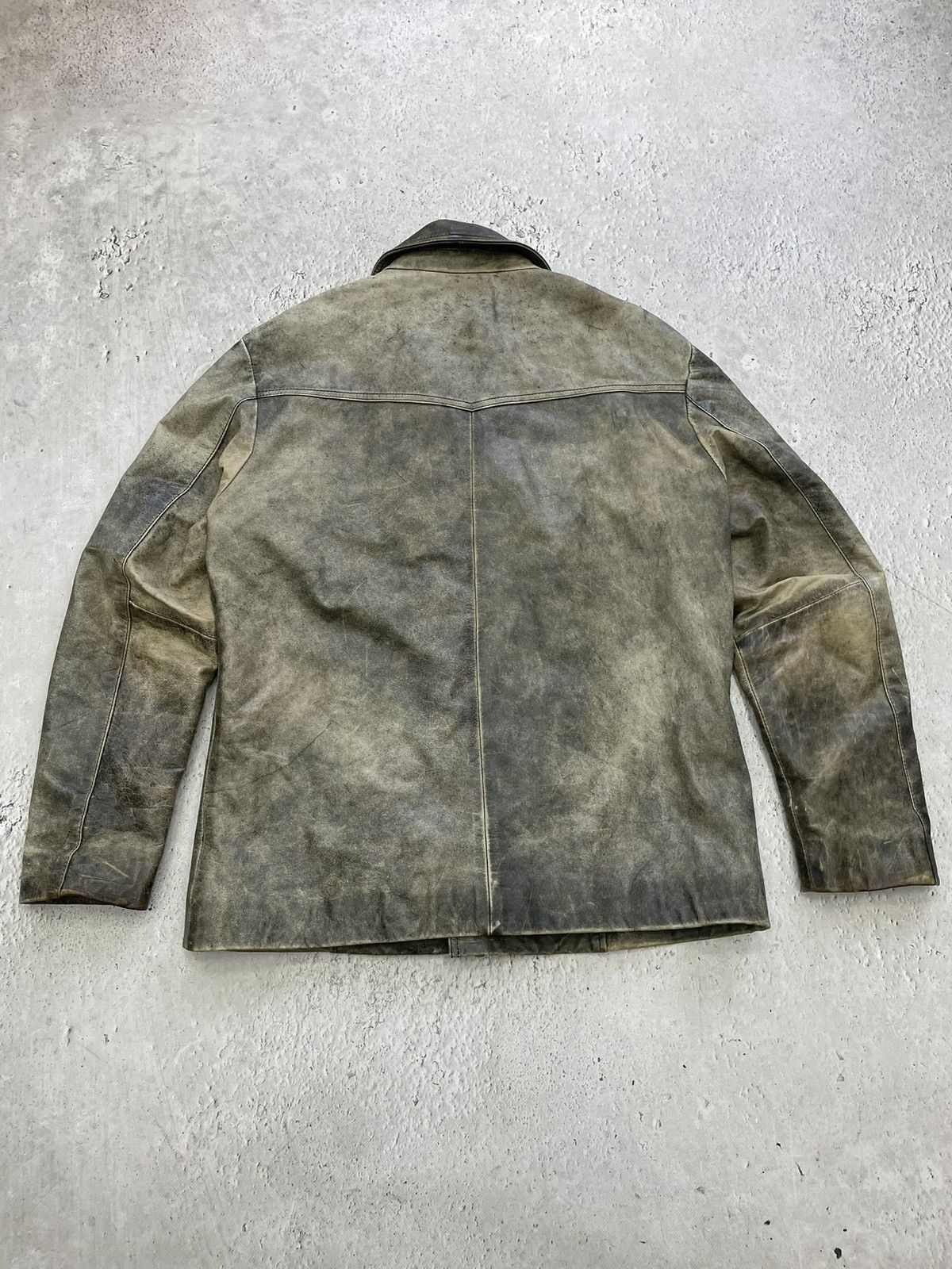 Japanese Brand Hype washed leather acant garde jacket diesel style y2k Size US M / EU 48-50 / 2 - 9 Thumbnail