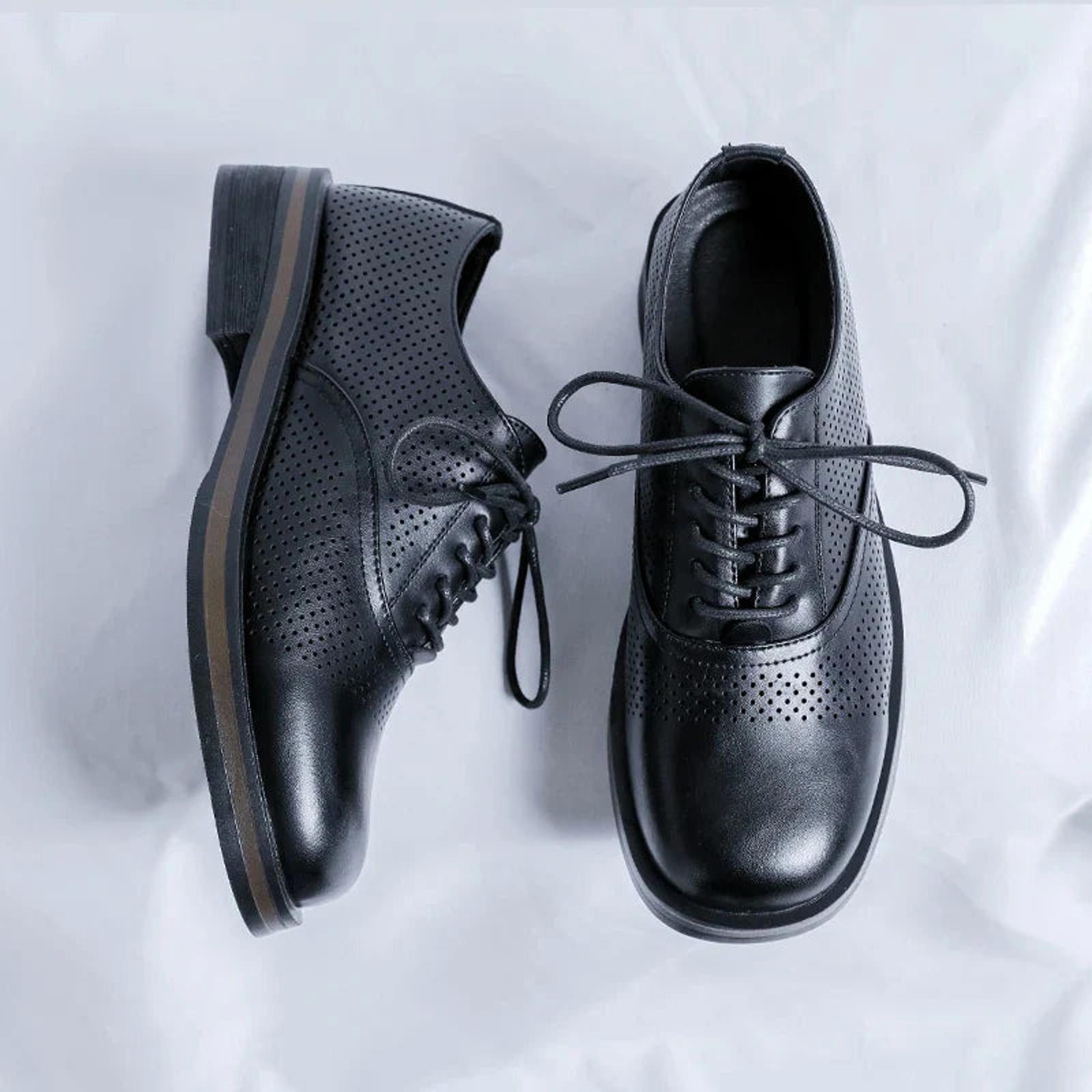 Leather Perforated Derby Shoes Size US 8 / EU 41 - 6 Thumbnail