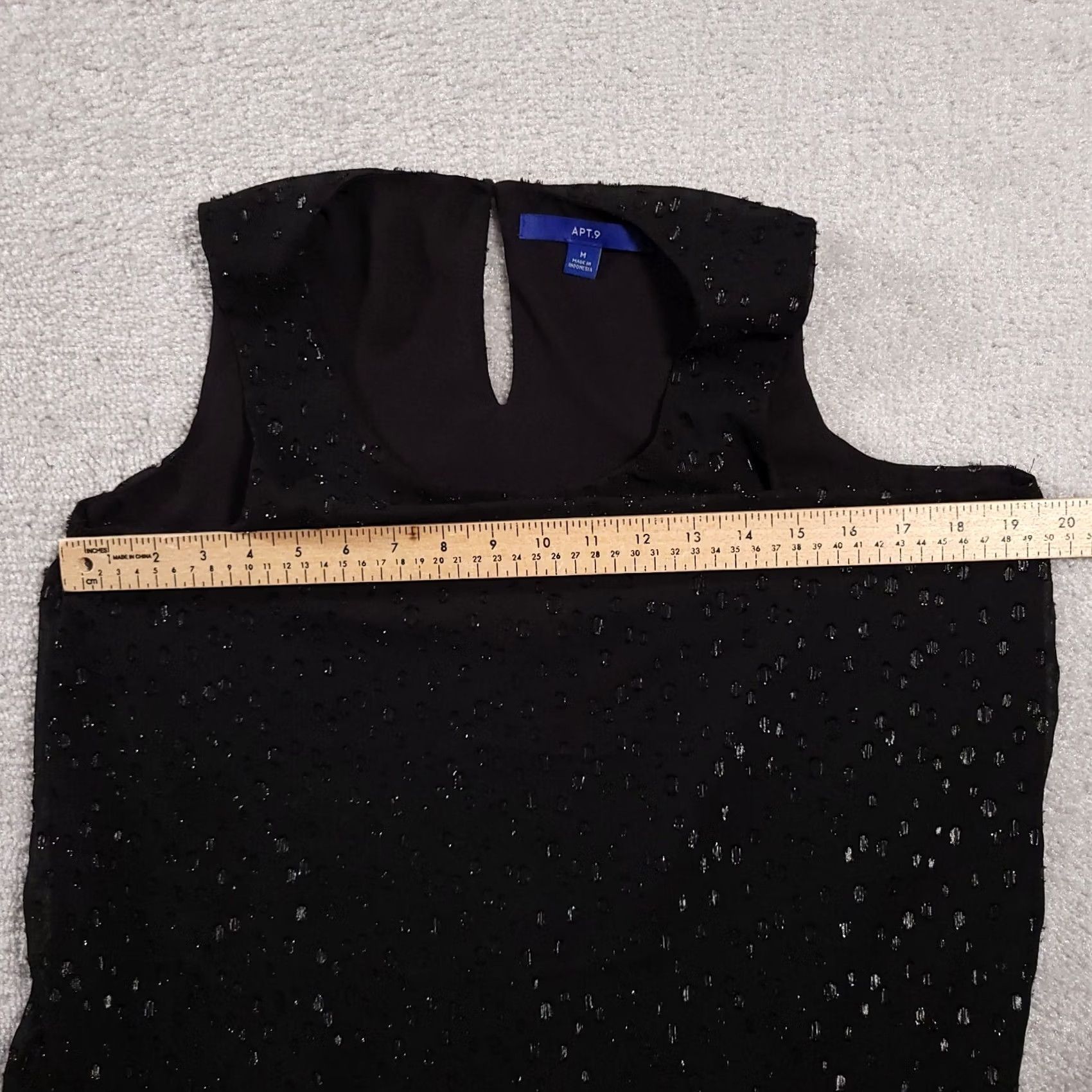 Apt. 9 Apt 9 Blouse Shirt Women's Medium Black Sleeveless Lined Textured Polyester Size M / US 6-8 / IT 42-44 - 4 Thumbnail