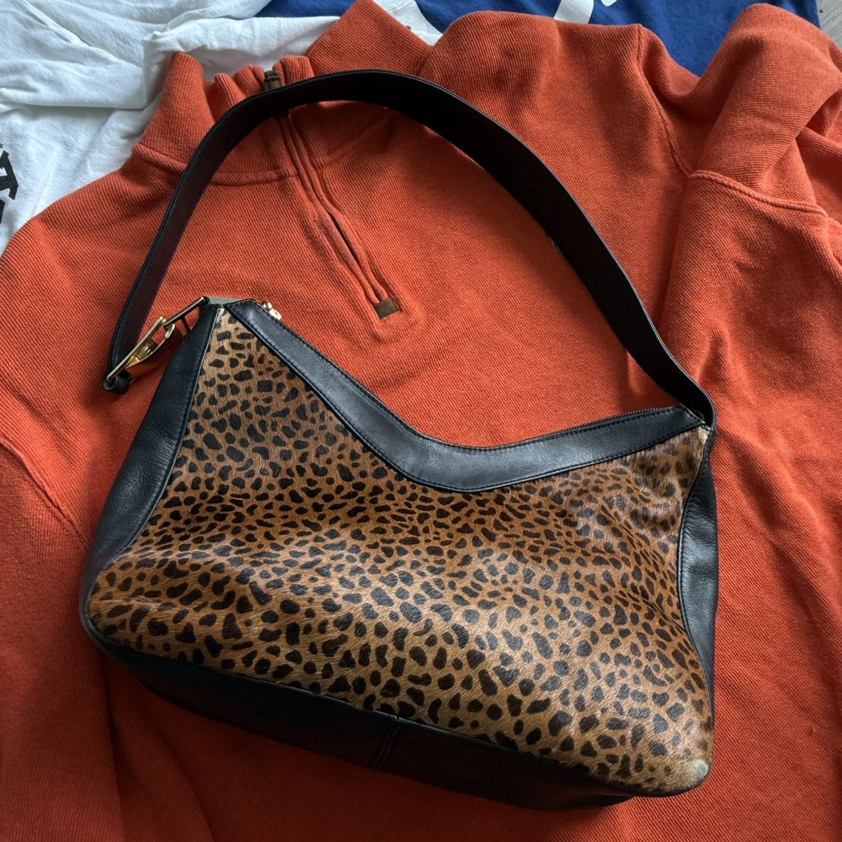 Holt Renfrew Vintage leopard 100% calfskin leather pony hair shoulder bag Size ONE SIZE - 1 Thumbnail