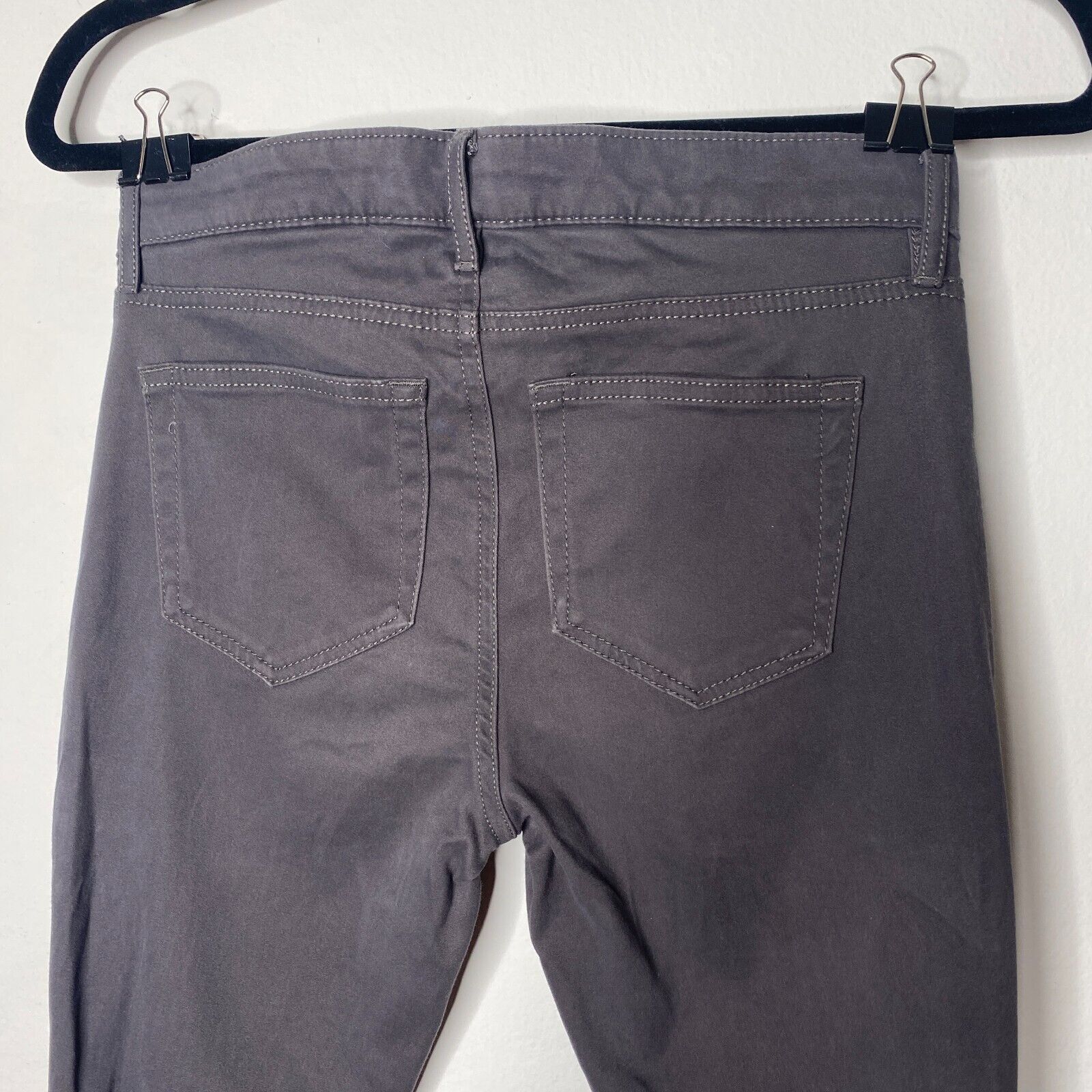 Loft Loft Dark Gray Black Button Front Skinny Trouser Pant 0 / 25 Size 25" / US 0 / IT 36 - 6 Thumbnail