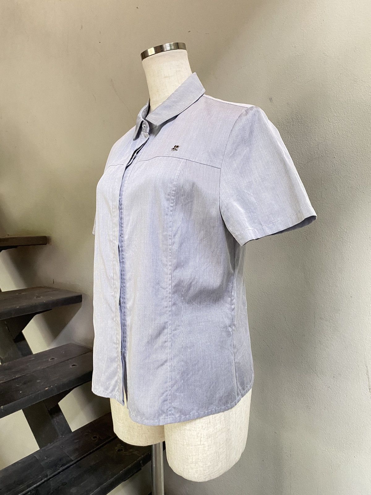 Courreges Courrèges Classic Light Blue Collared Shirt Size S / US 4 / IT 40 - 2 Thumbnail