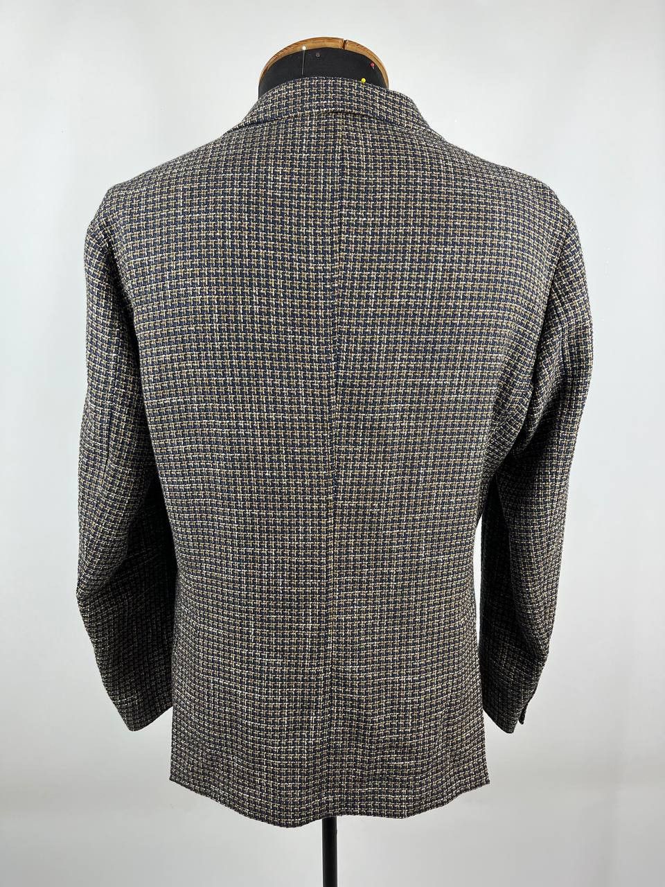 Paoloni Paoloni Italy Men's Cotton Linen Houndstooth Blazer Size 54 Size US XL / EU 56 / 4 - 3 Thumbnail