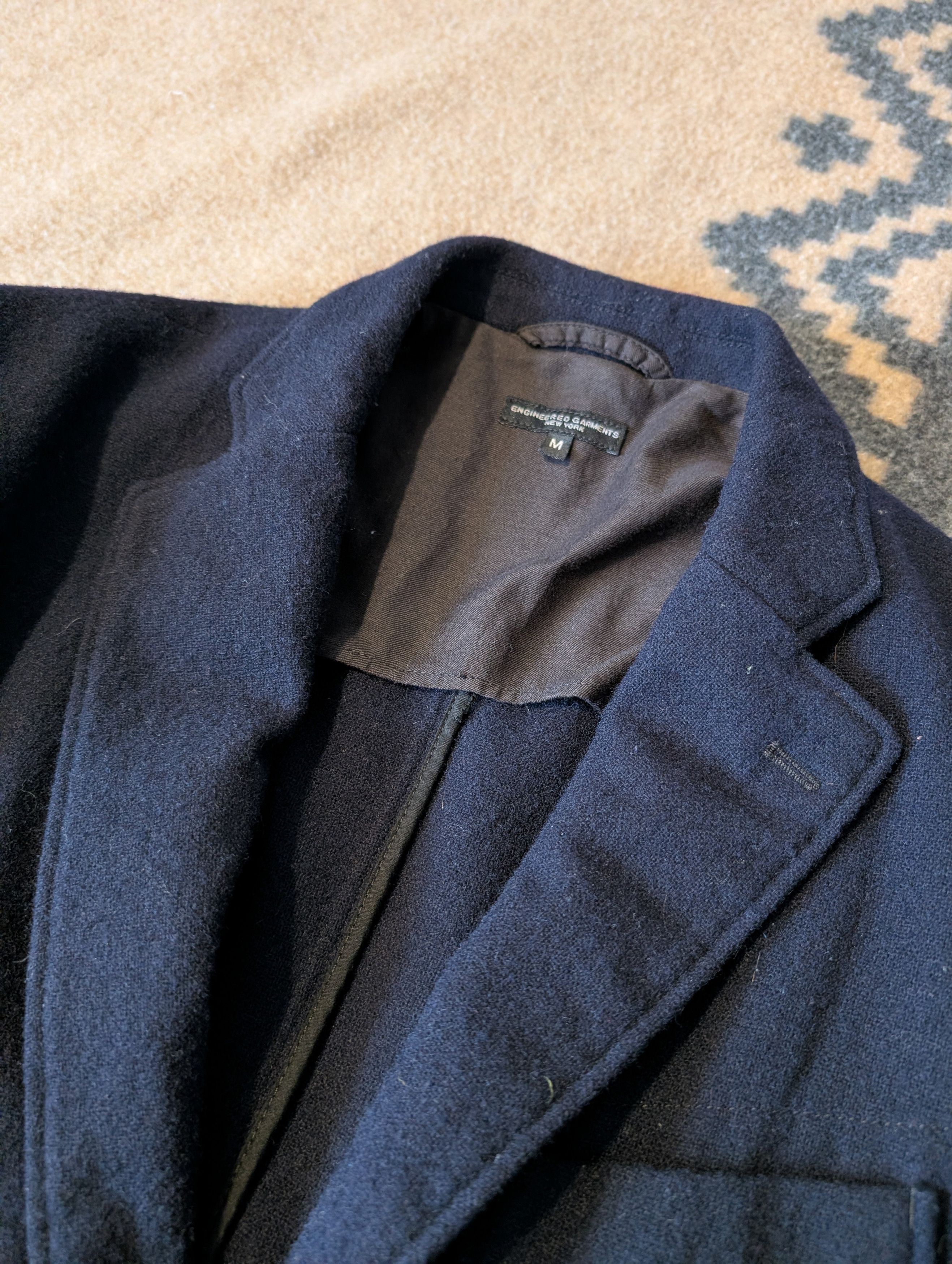 Engineered Garments 13oz Wool Flannel Baker Jacket Navy Blue Medium Size US M / EU 48-50 / 2 - 5 Thumbnail