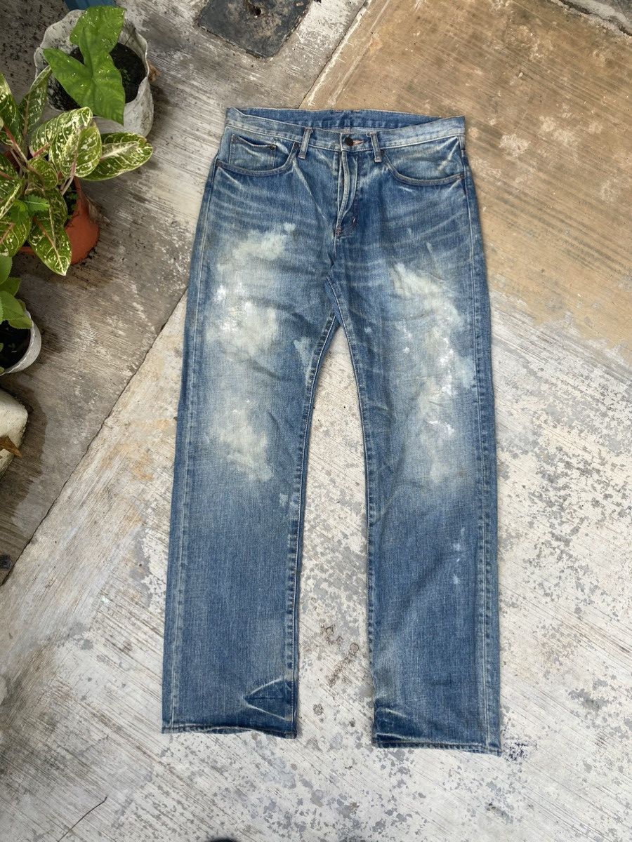 Distressed Takeo kikuchi Paint Splatter Denim