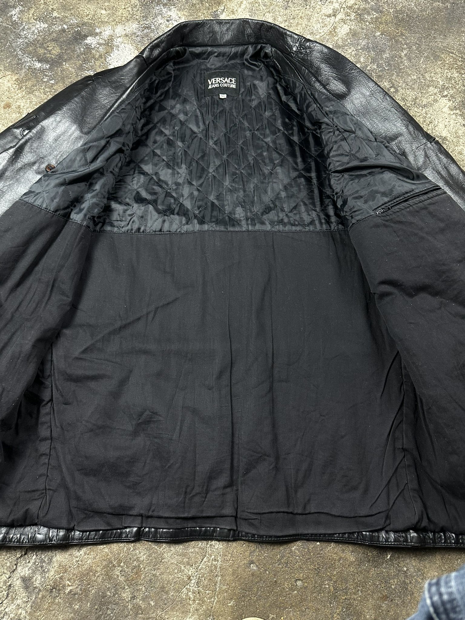 Versace Vintage Versace Jeans Couture Leather Double Breasted Coat Size US XL / EU 56 / 4 - 8 Thumbnail