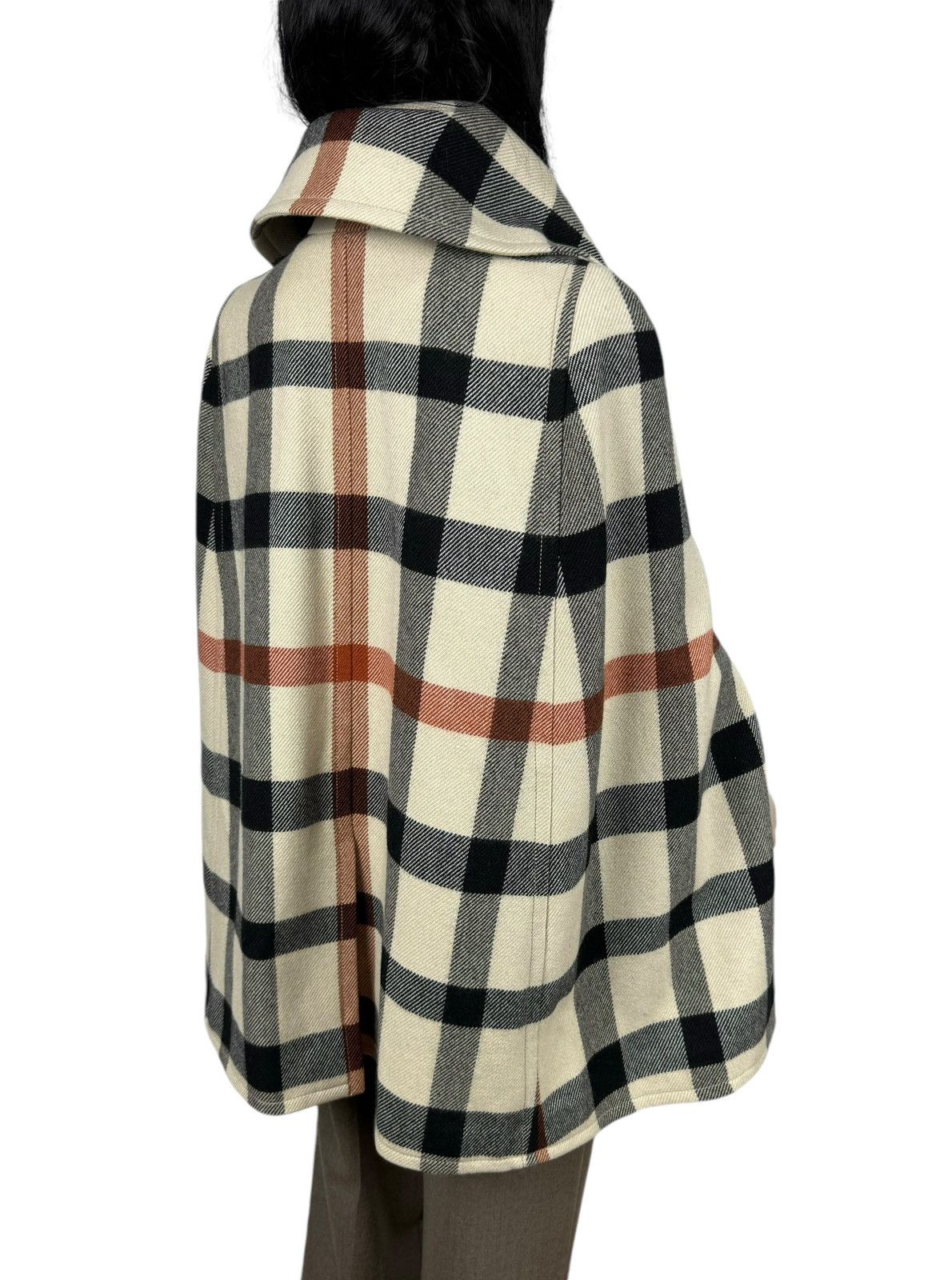 DAKS Daks London Plaid Wool-Cotton Cape Coat size UK10 IT42 Size M / US 6-8 / IT 42-44 - 8 Thumbnail