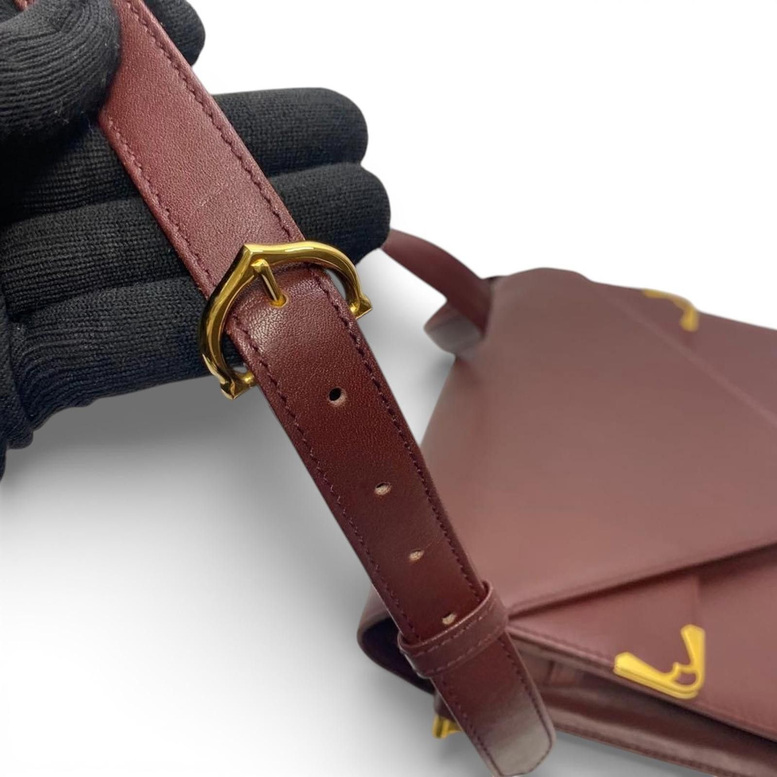 Cartier Cartier - Burgundy Leather Crossbody Bag Size ONE SIZE - 9 Thumbnail