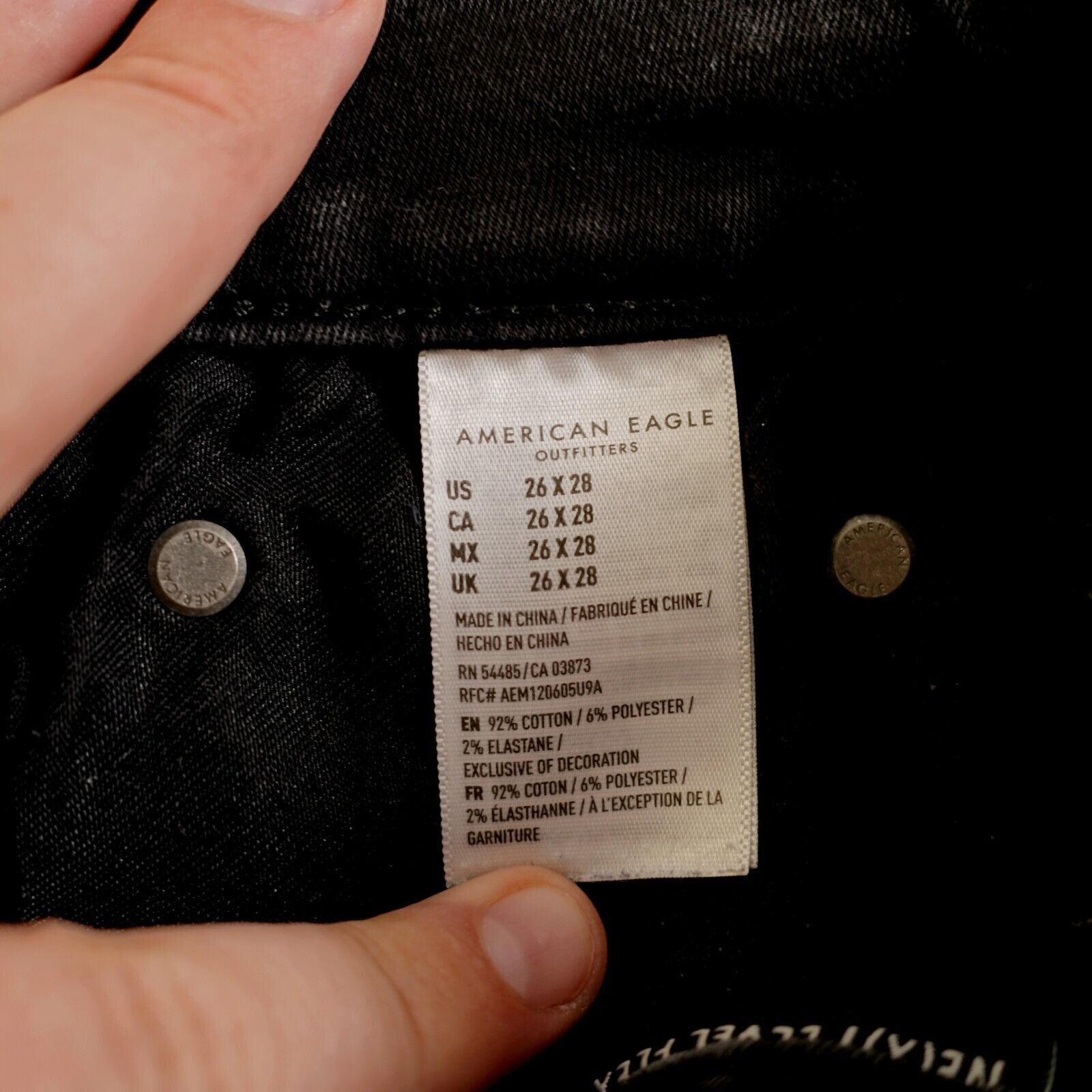 American Eagle Outfitters American Eagle Next Level Flex Black Denim Low Rise Jeans 26 Size US 26 / EU 42 - 10 Thumbnail
