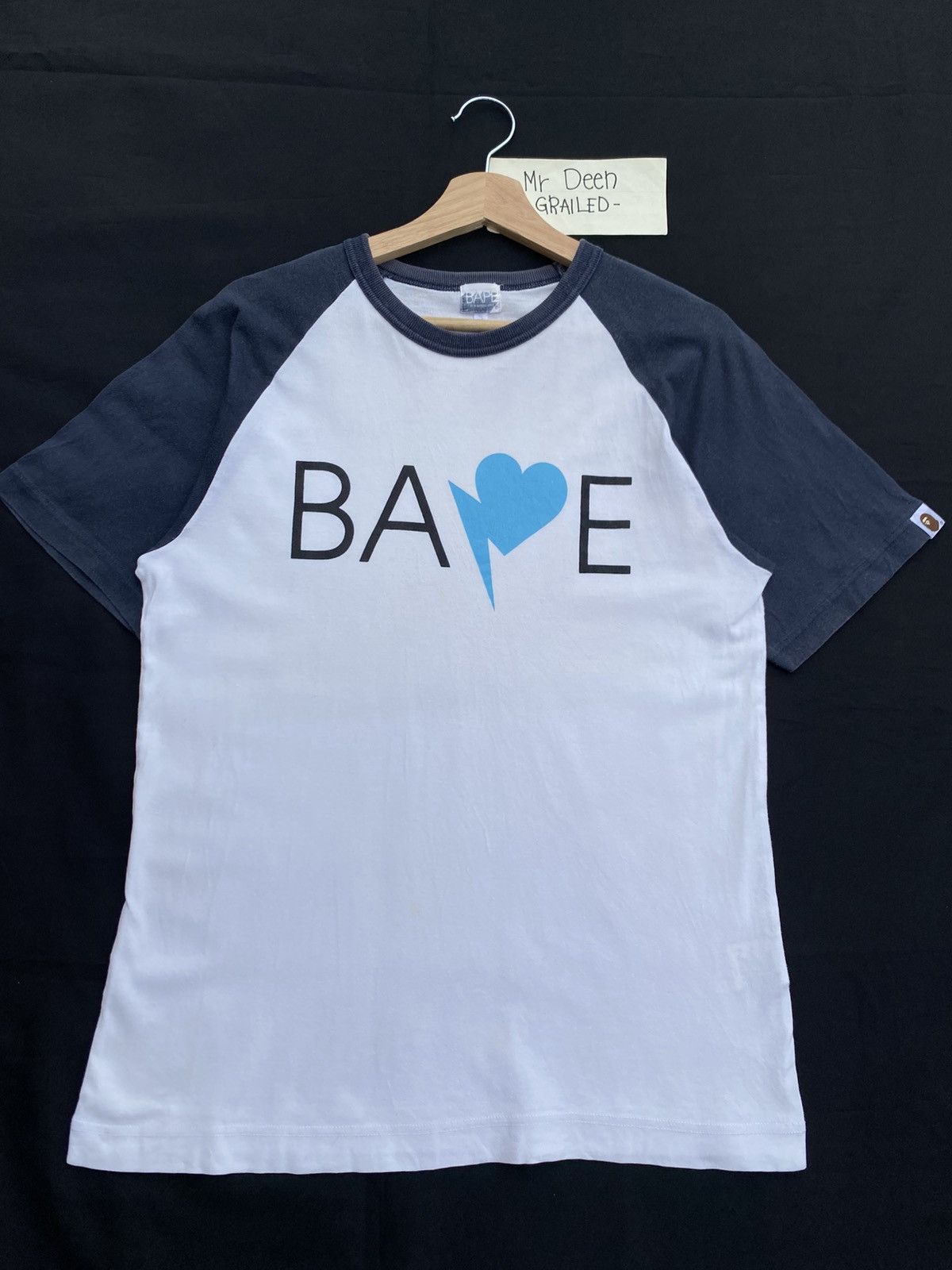 Bape Rare BAPE Blue Love Heart Sign Tshirt Size US M / EU 48-50 / 2 - 5 Thumbnail