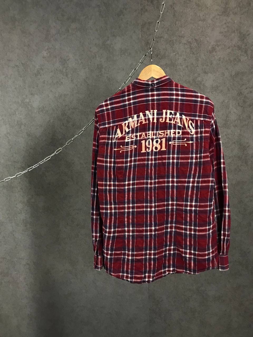 Armani Armani Jeans luxury designer big logo flannel shirt Size US L / EU 52-54 / 3 - 1 Thumbnail