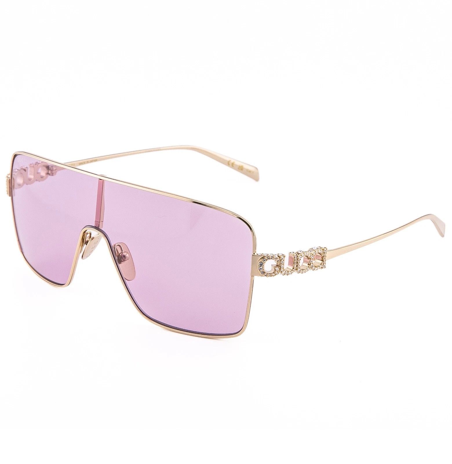 Gucci GUCCI 1936 Gg1936S Gold Pink Crystal Logo Unisex Metal 005 Size ONE SIZE - 4 Thumbnail