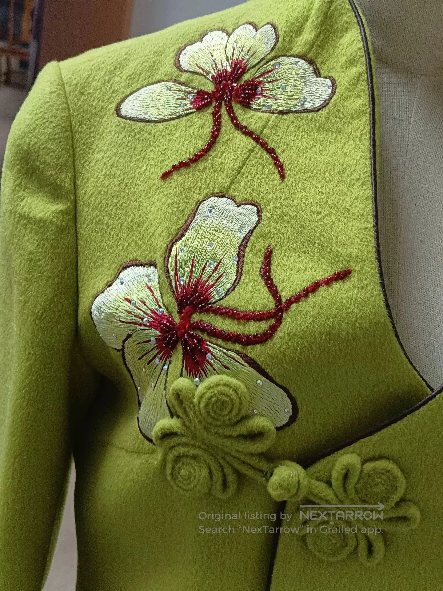 Kapital Green Chinese Style Wool Coat. Size US L / EU 52-54 / 3 - 7 Thumbnail