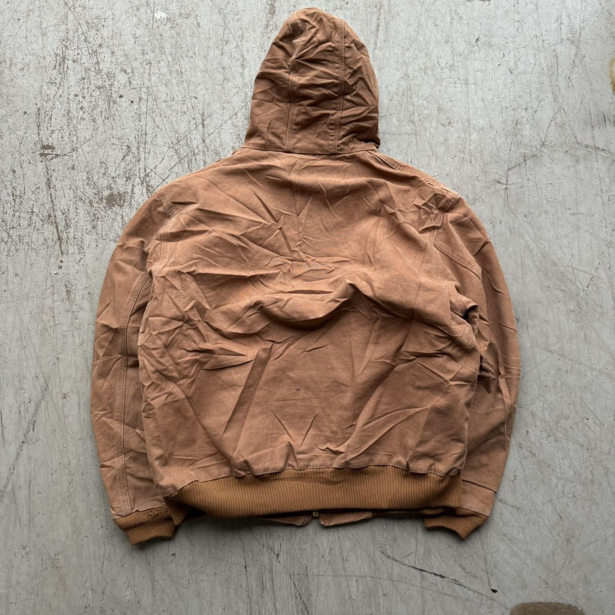 Carhartt × Vintage Vintage Carhartt Tan Faded Distressed Jacket Hooded Size US XL / EU 56 / 4 - 3 Thumbnail