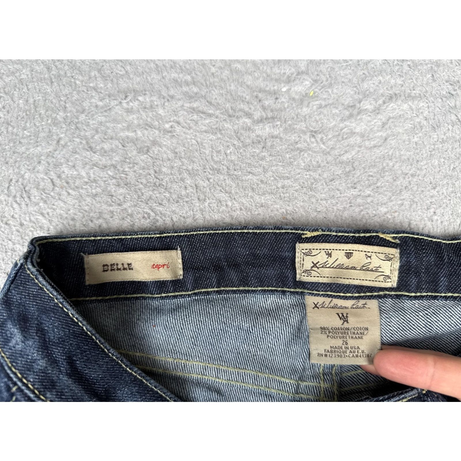 Denime William Rast Denim Shorts Womens 26 Blue Cut-Off Raw Hem Stretch Mid Rise Casual Size 26" / US 2 / IT 38 - 7 Thumbnail