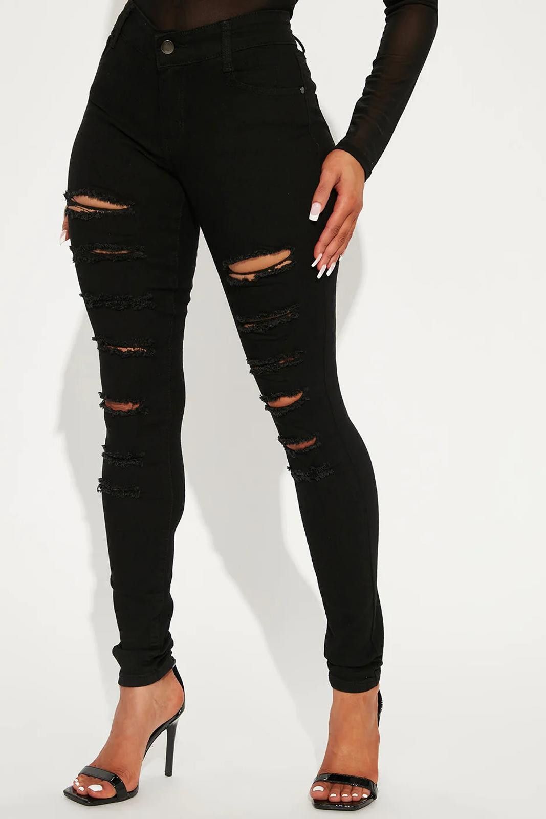 Fashion Nova Lola Low Rise Skinny Jeans - Black Size 29" - 3 Thumbnail