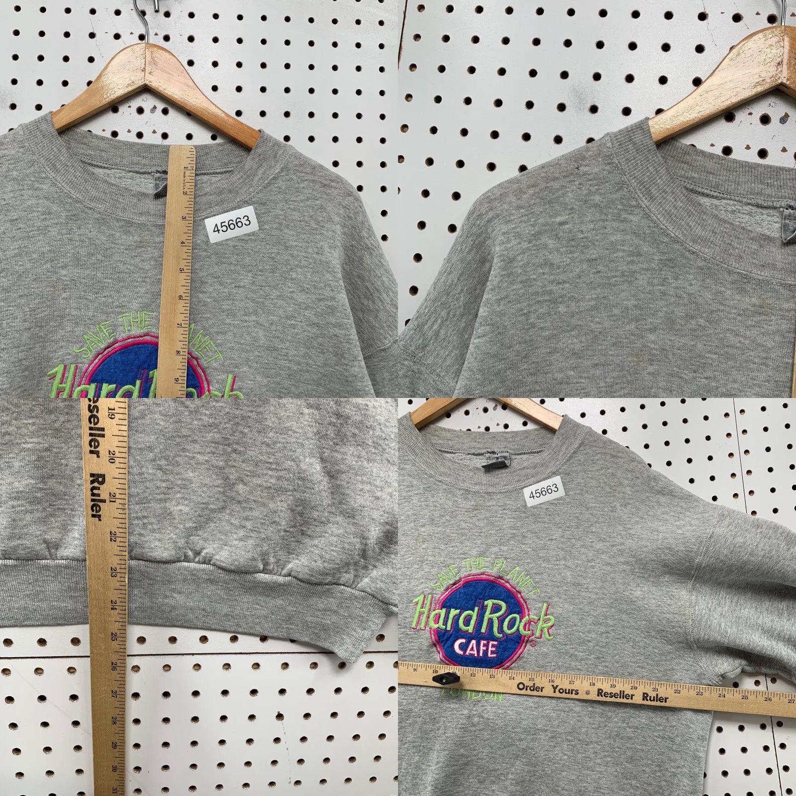 Vintage VINTAGE Hard Rock Cafe London Sweatshirt Mens Large Gray Embroidered Pullover Size US L / EU 52-54 / 3 - 8 Thumbnail