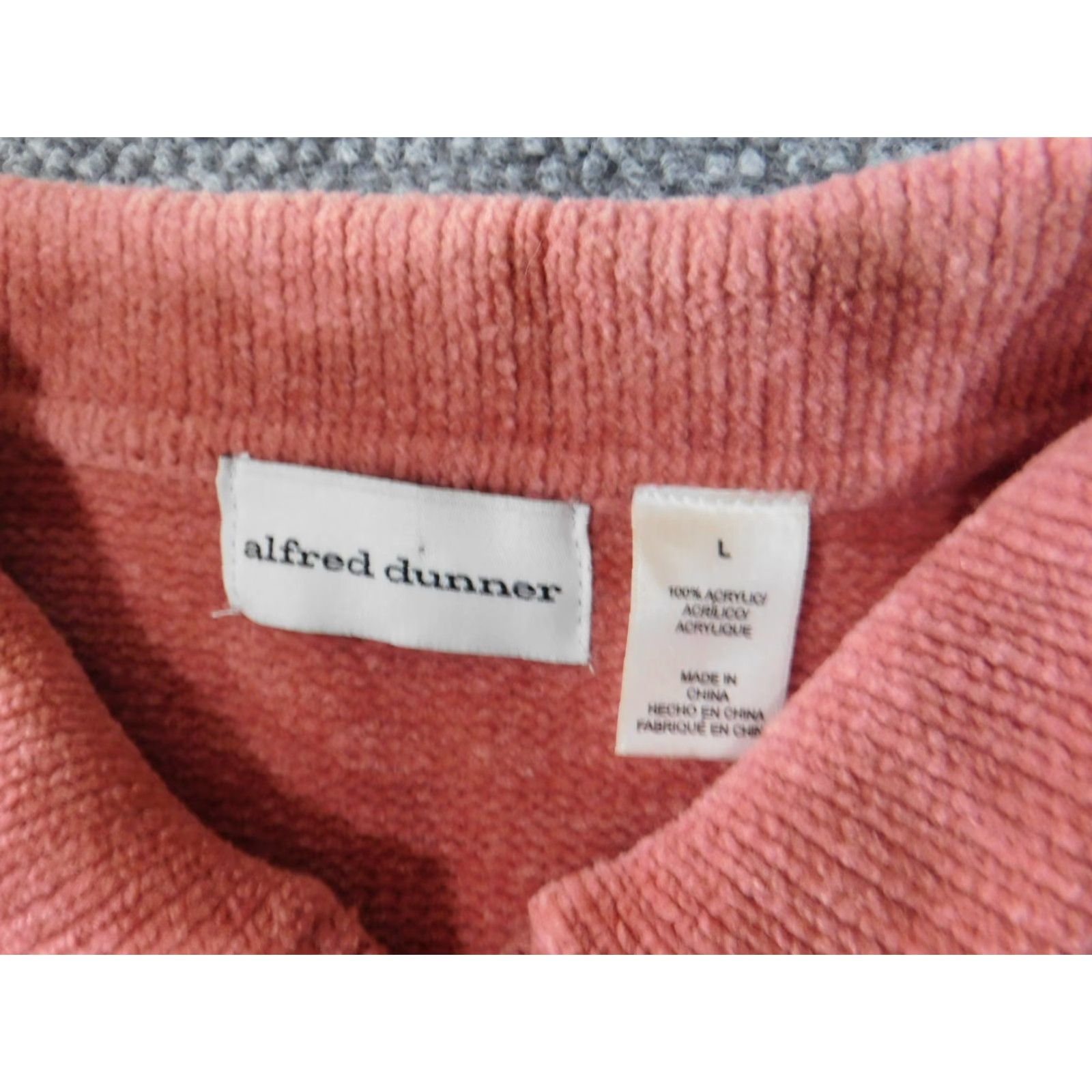 Vintage Alfred Dunner Pink Geometric Knit Sweater L Womens Regular Pullover Raglan Long Sleeve Chunky-Knit Acrylic Stretch Knit Geometric Design Vintage No Size L / US 10 / IT 46 - 5 Thumbnail