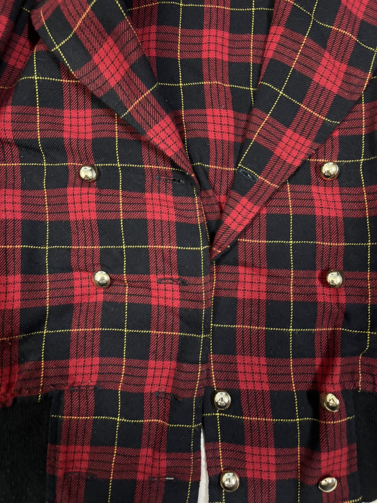 Seditionaries Japanese Brand Cropped Plaid Tartan Gothic Punk Style Jacket Size M / US 6-8 / IT 42-44 - 6 Thumbnail