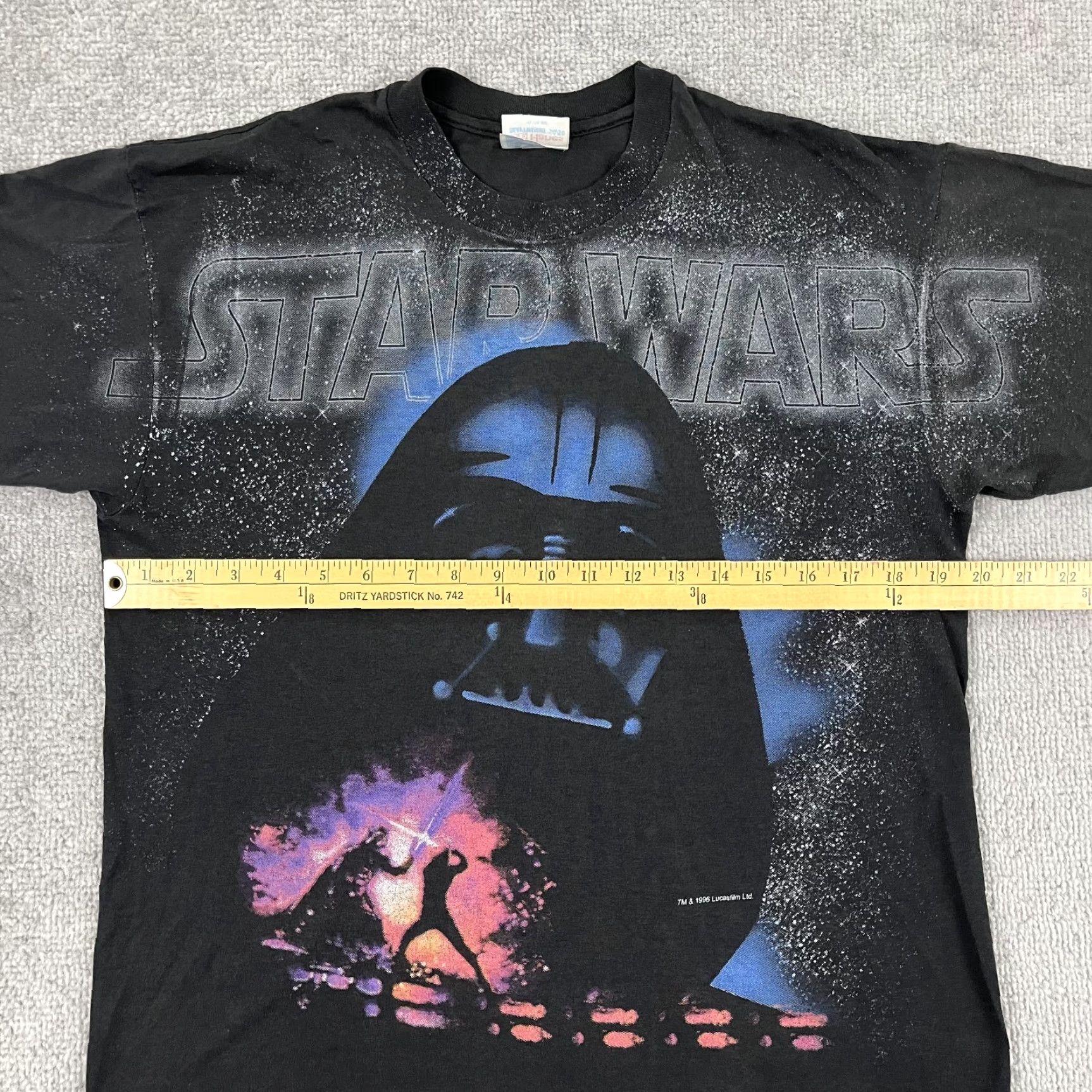 Hanes VTG Star Wars Shirt Women S Darth Vader 24 x 19 AOP All Over Graphic 1996 90s Casual Shirt Size S / US 4 / IT 40 - 6 Thumbnail