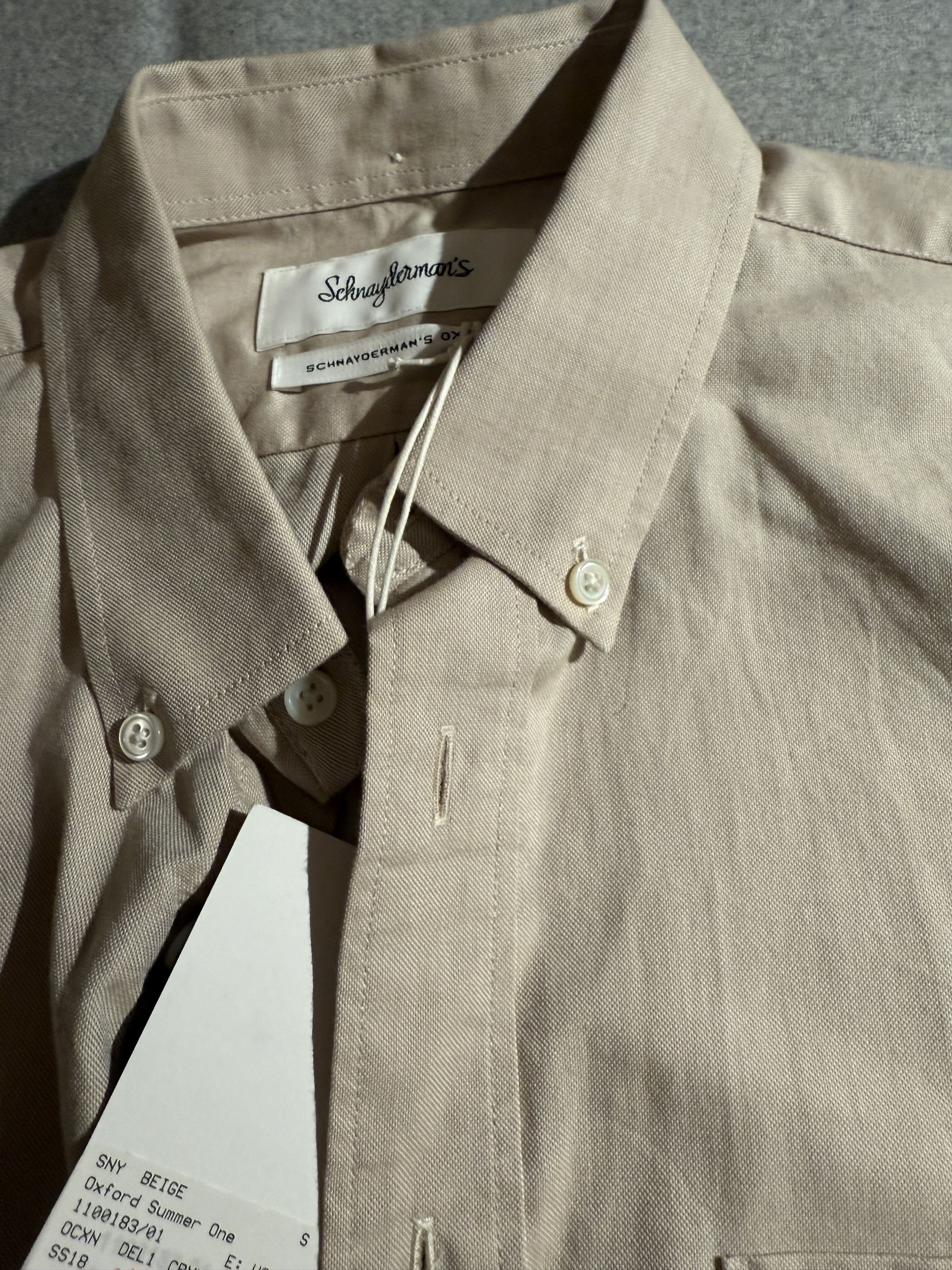 Schnaydermans Oxford shirt in taupe/beige Size US S / EU 44-46 / 1 - 2 Thumbnail