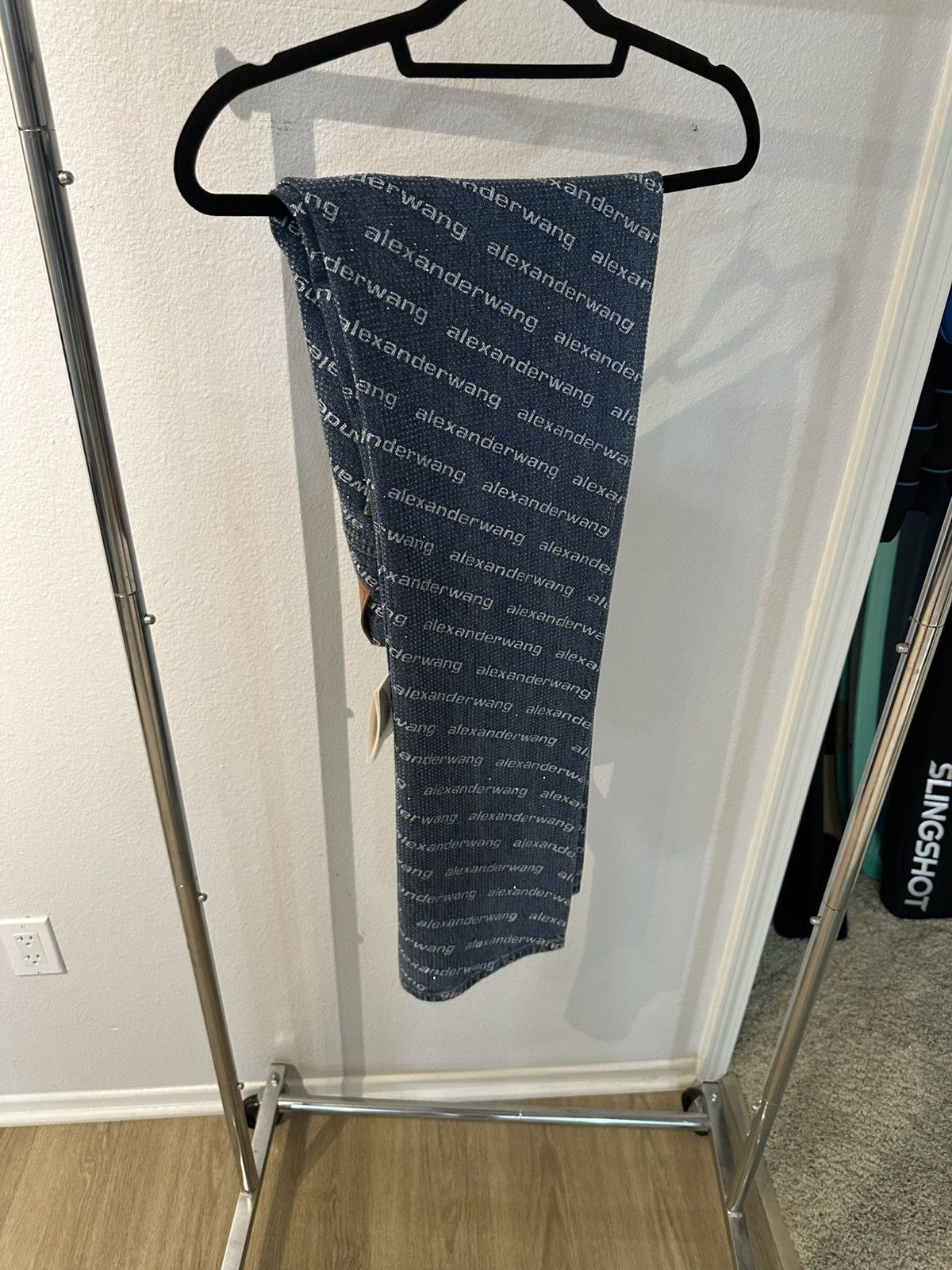 Alexander Wang Alexander Wang Mid Rise Relaxed Logo Print Clear Bead Size 26" / US 2 / IT 38 - 3 Thumbnail