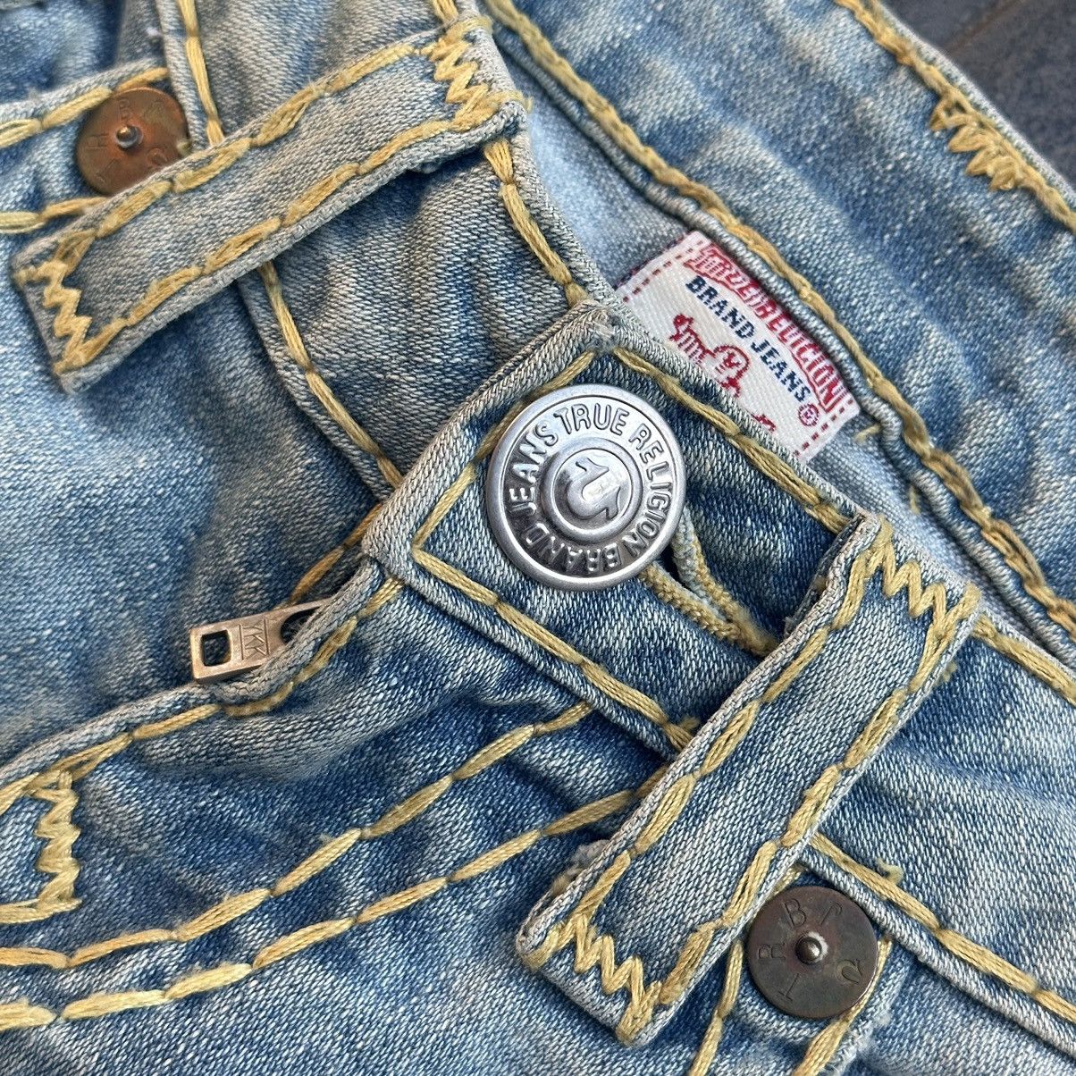 If Six Was Nine 90s True Religion Big T Distressed Denim Pants Size 29" - 7 Thumbnail