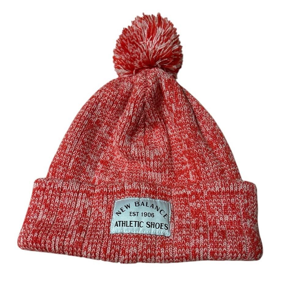New Balance New Balance Pom-Pom Beanie - Red and White Size ONE SIZE - 2 Thumbnail