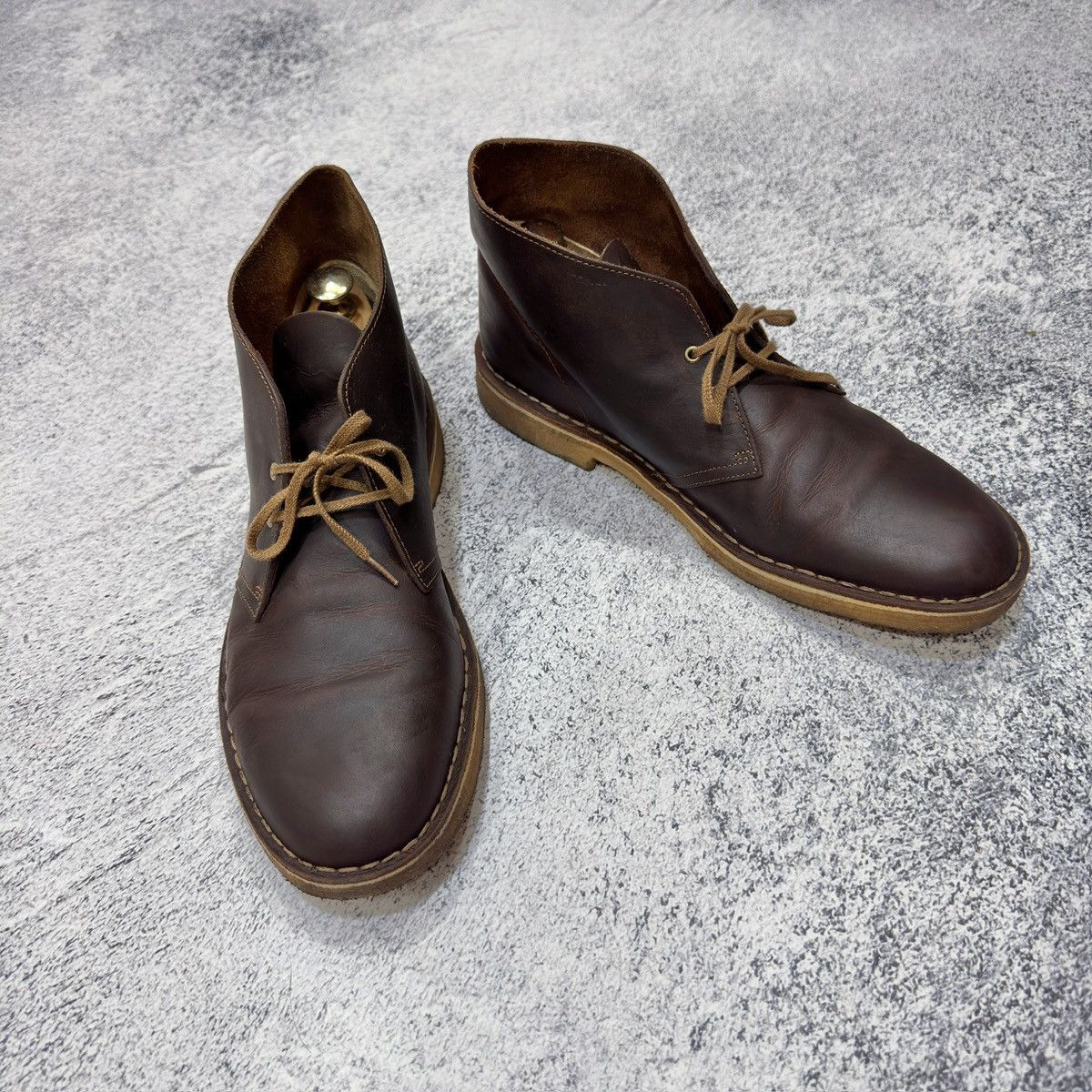 Clarks Clarks Desert Boots Brown Oiled Leather US11.5 UK11 EU45 Size US 11.5 / EU 44-45 - 3 Thumbnail