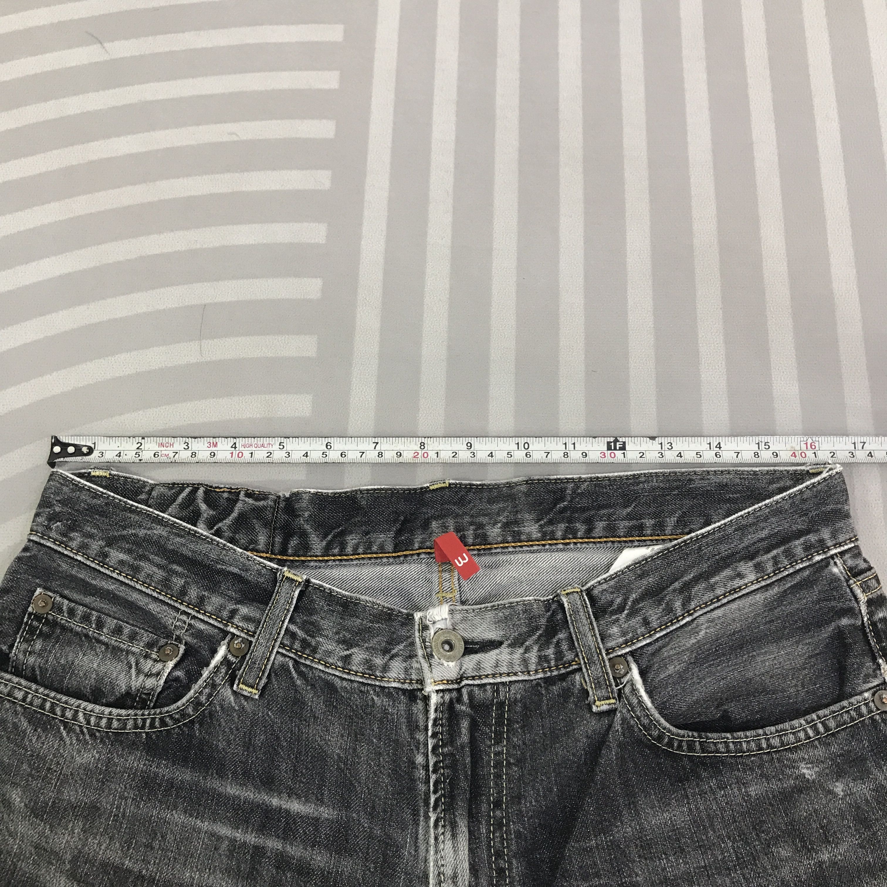 Japanese Brand 002 Vtg Uniqlo Black denim distressed Jeans pants K130B23 Size US 33 - 7 Thumbnail