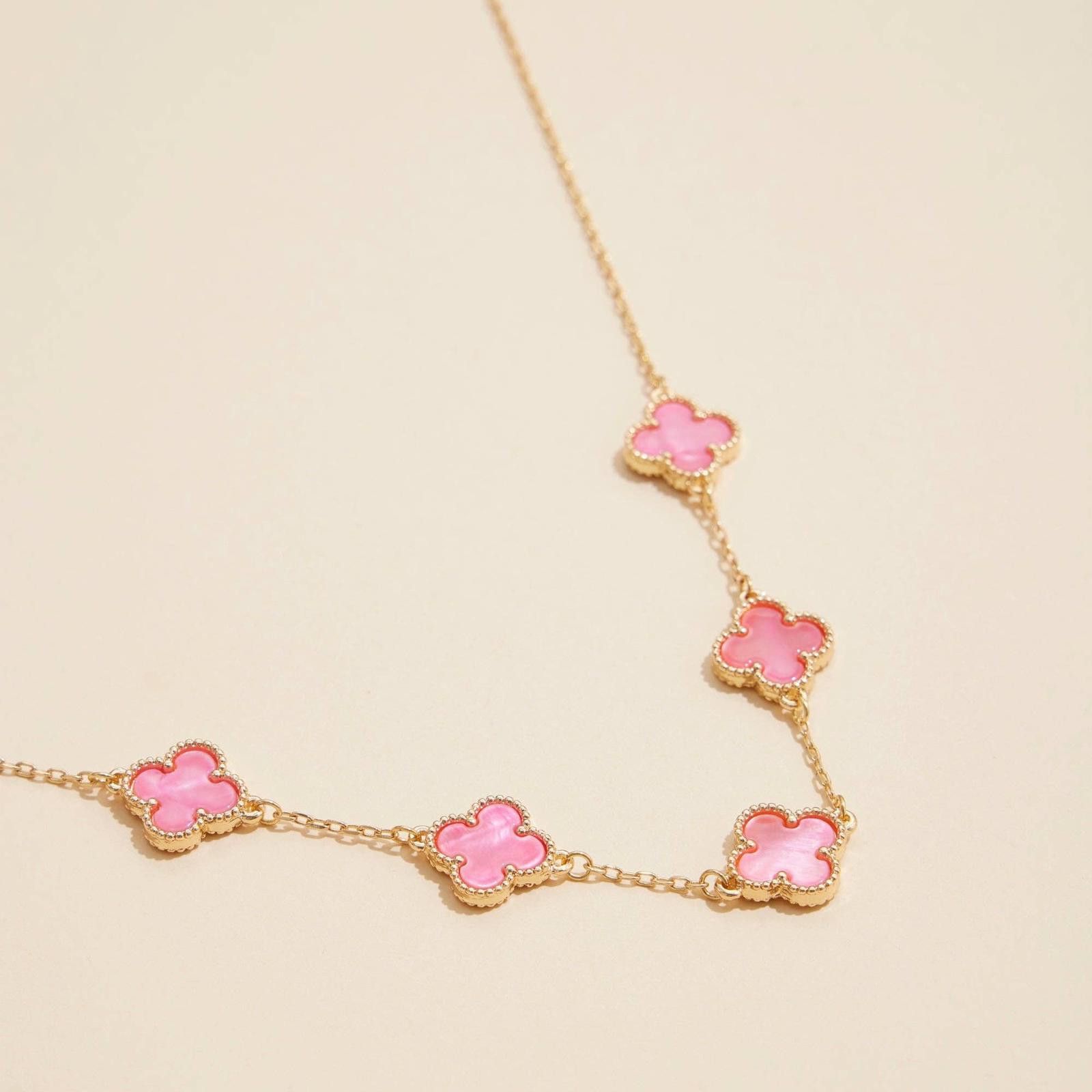 Other Chain Clover Necklace with Shell Inlay Charms Reversible Size ONE SIZE - 8 Thumbnail