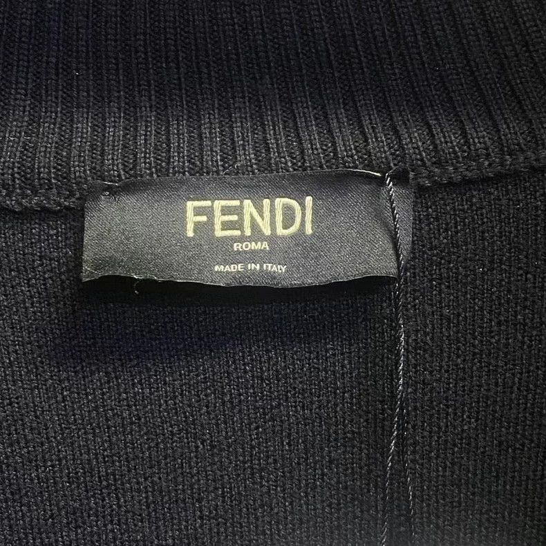Fendi Fendi Black Wool Jacket with Logo Design Size US L / EU 52-54 / 3 - 4 Thumbnail