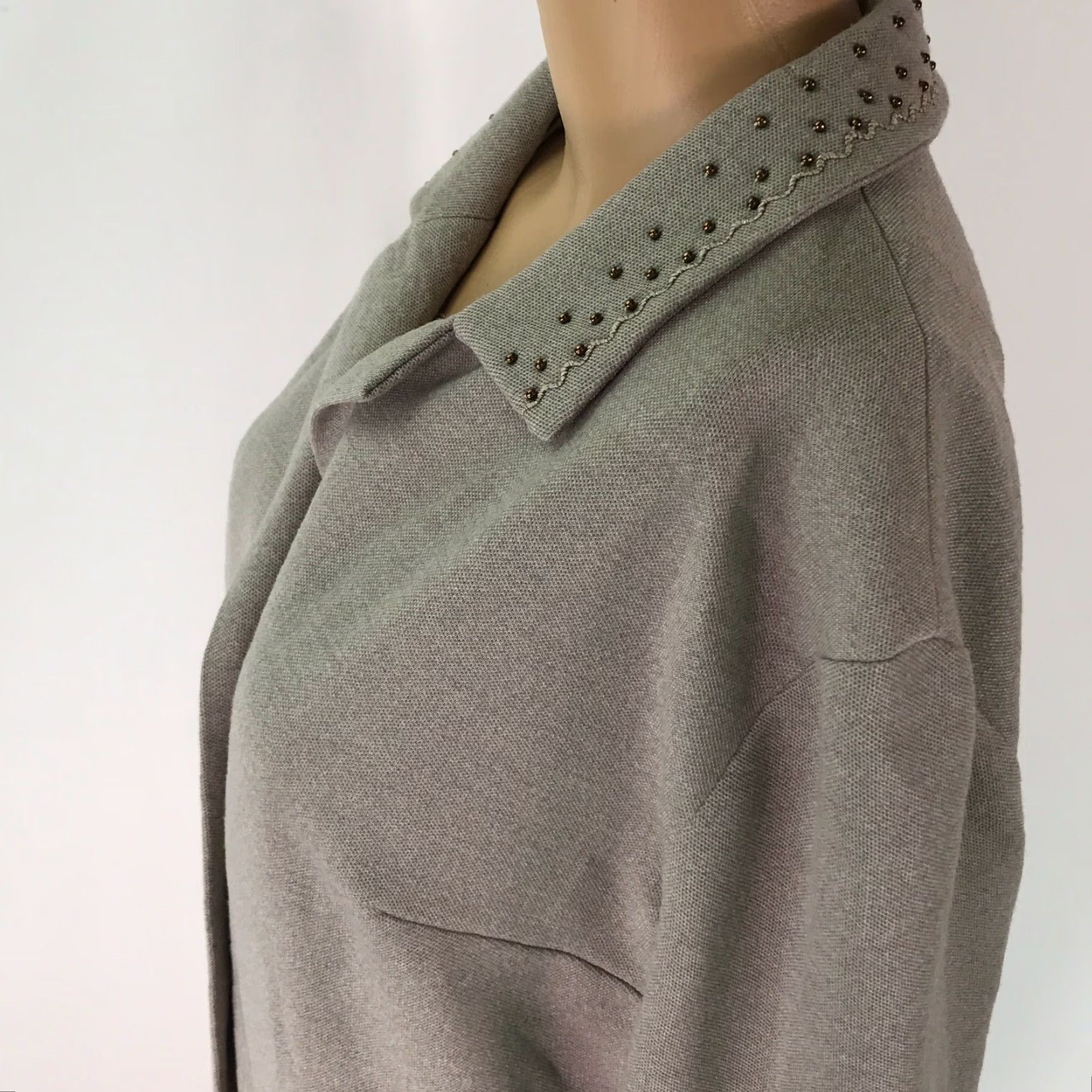 Vintage Jersey Wevenit Womens Shirt Dress Midi Gray Long Sleeve Collared Buttoned Dress Size 2/46 Size XS / US 0-2 / IT 36-38 - 3 Thumbnail