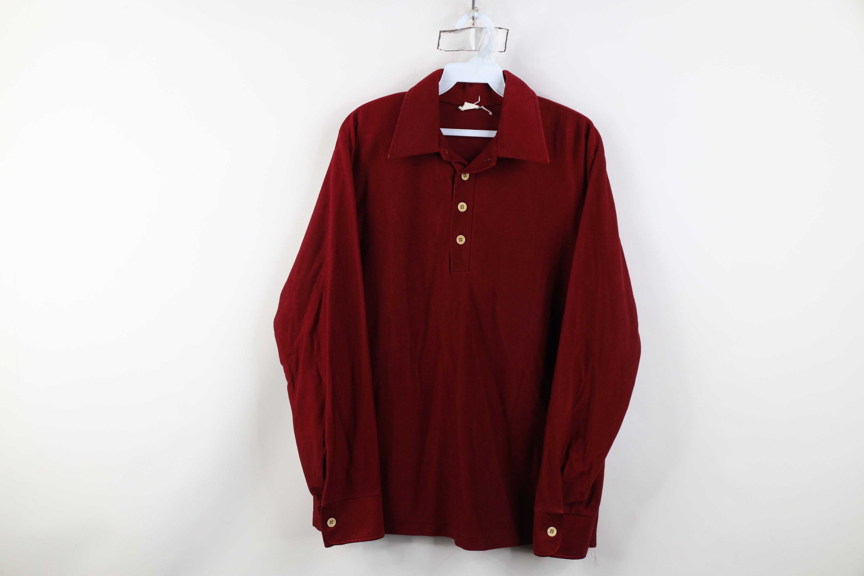 Vintage Vintage 70s Streetwear Long Sleeve Rugby Polo Shirt Red USA Size US M / EU 48-50 / 2 - 1 Thumbnail