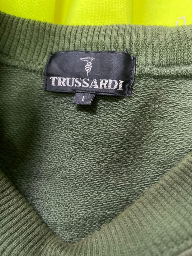 Trussardi Vintage Trussardi Rainbow Spell-out Sweatshirt Olive Green Size US L / EU 52-54 / 3 - 3 Thumbnail