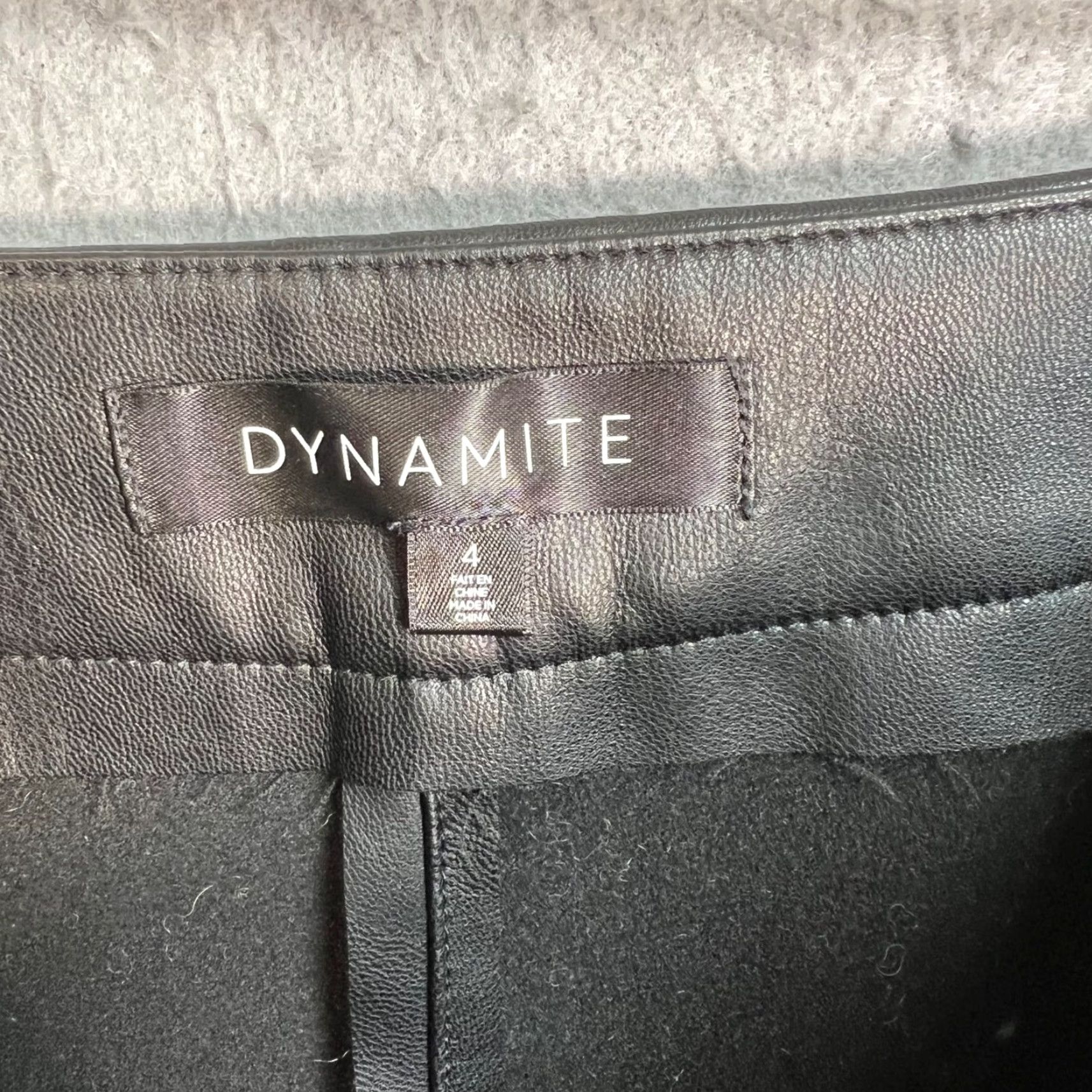 Vintage Dynamite Womens Skort Size 4 Black Faux Leather Wrap Size 27" / US 4 / IT 40 - 3 Thumbnail