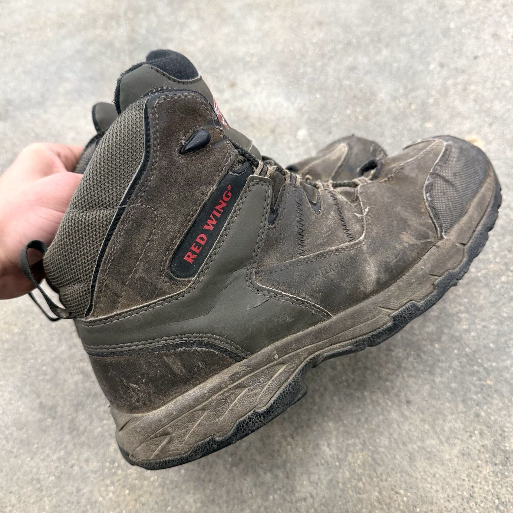 Red Wing VINTAGE Red Wing Shoes Truhiker Work Safety Toe Hiker Brown Mens 11 D Boots Workwear Mens Brown Leather Rubber Safety Toe Distress Flaws Size US 10 / EU 43 - 6 Thumbnail