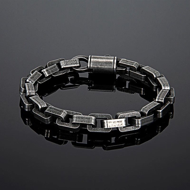 Other Black Heavy Retro Link Chain Bracelet Bangles Gift For Him Size ONE SIZE - 2 Thumbnail