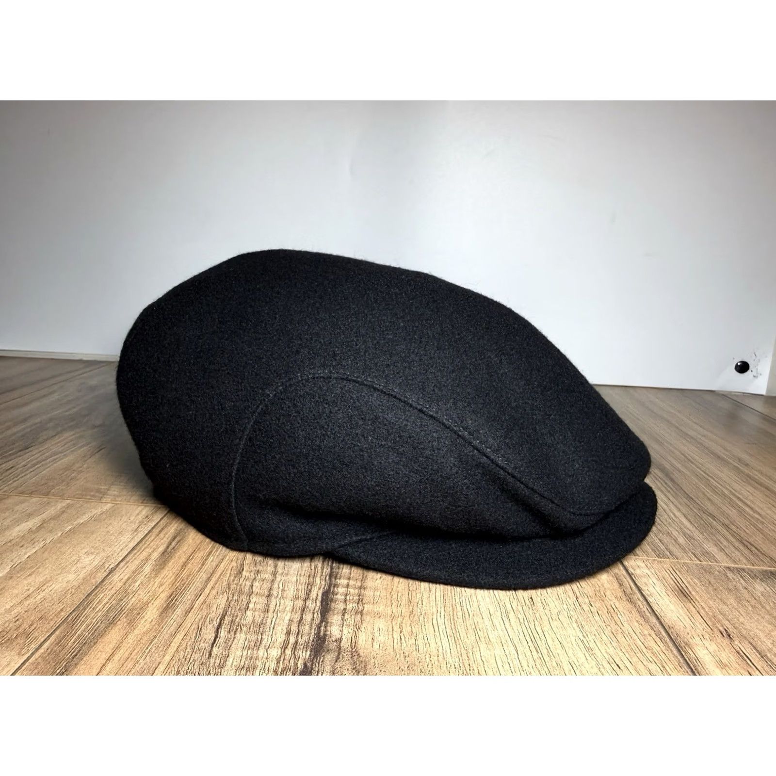 Vintage Wigens Flat Cap Newsboy Wool Carl Ivy Insulated Snaps - Size 59 - Black - Men - Blue Size ONE SIZE - 3 Thumbnail