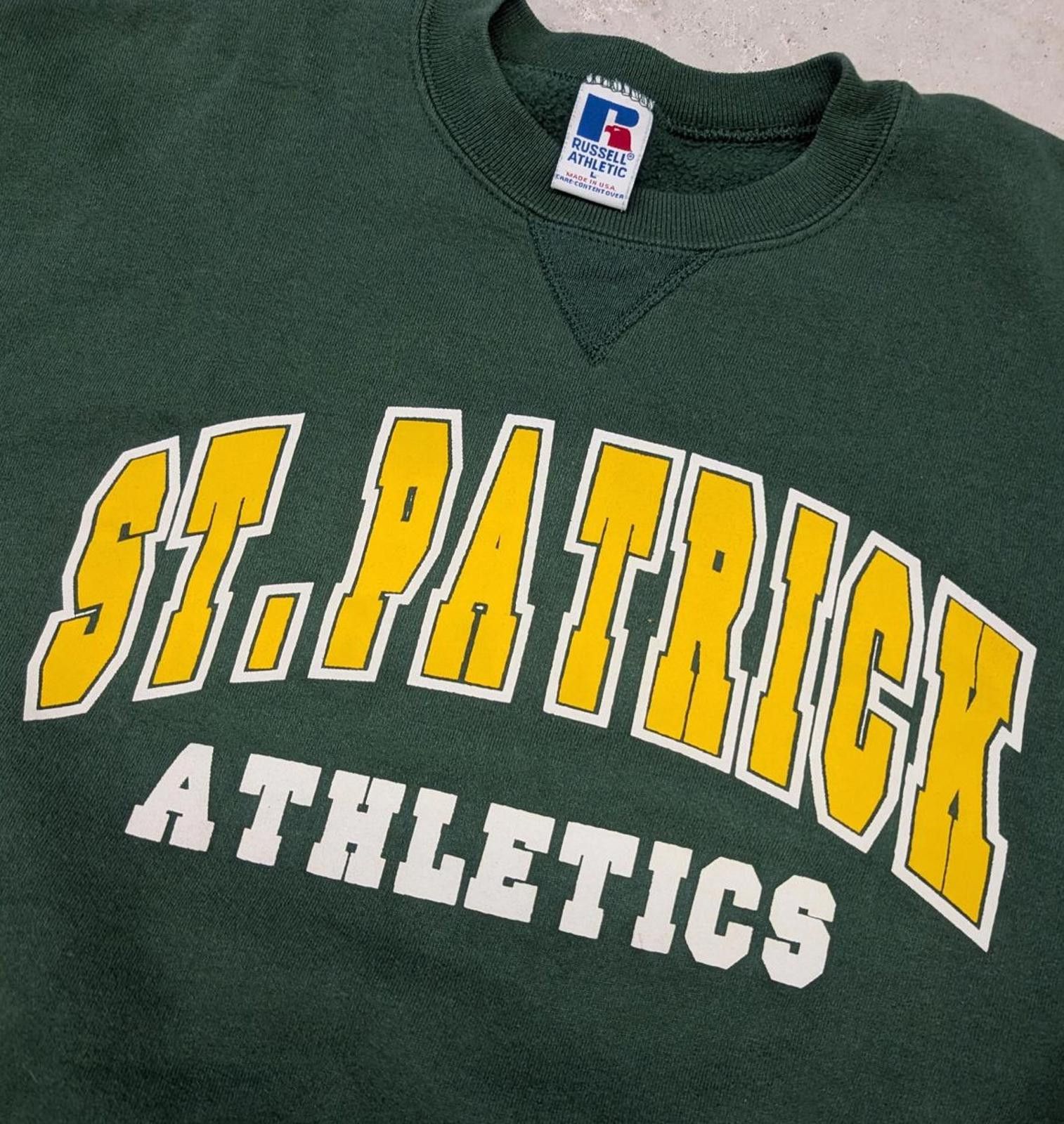 Russell Athletic Vintage 90s St. Patrick Athletics Green Russell USA Sweater Size US L / EU 52-54 / 3 - 3 Thumbnail