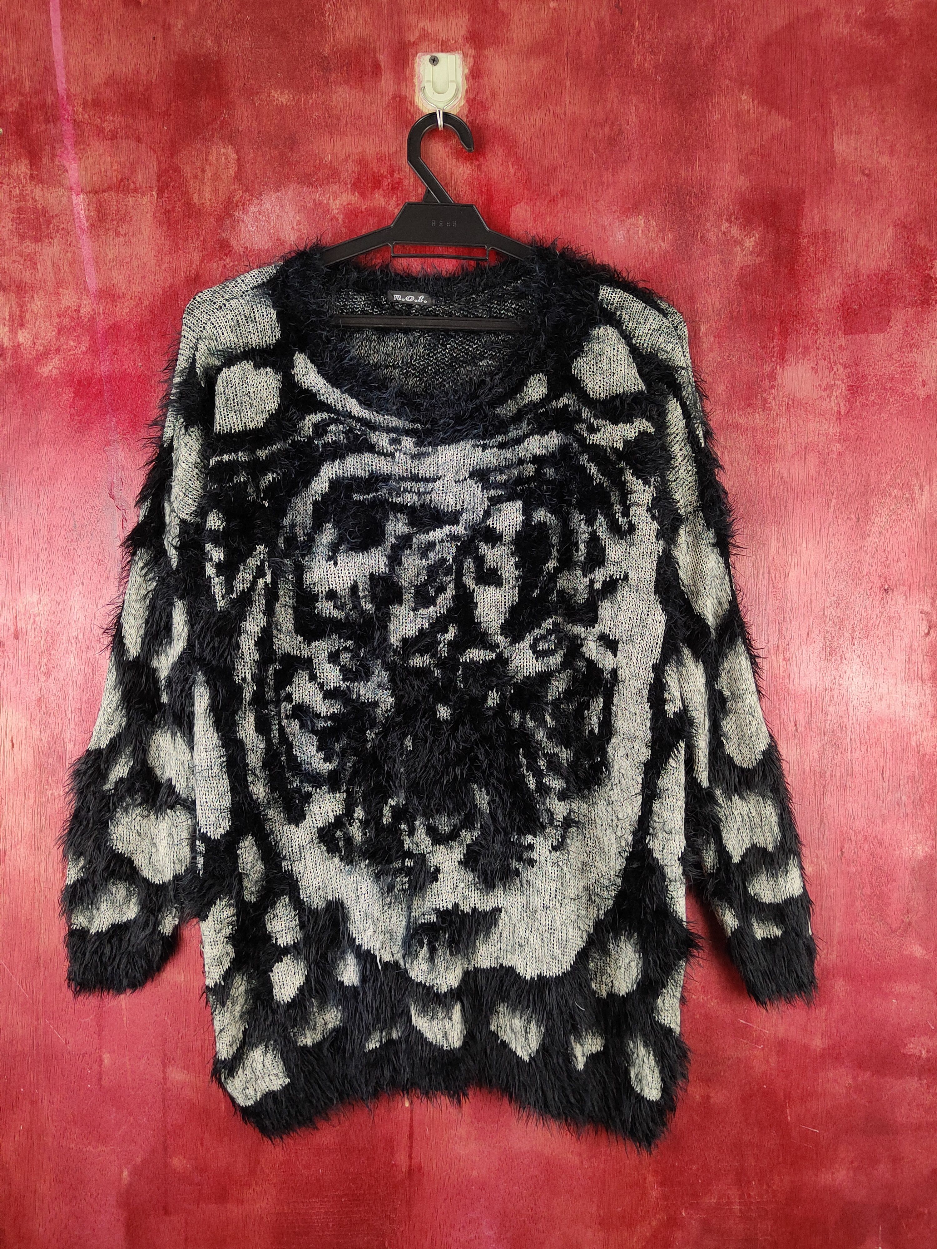 Homespun Knitwear N.o.t Cream tiger Shag Shaggy Fur Mohair Knitwear #S1971 Size M / US 6-8 / IT 42-44 - 1 Thumbnail